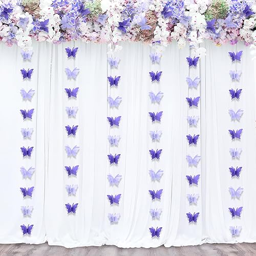 LITAUS, Guirnaldas colgantes de mariposa de papel morado 3D - Juego de 4  Decoraciones de cumpleaños de mariposa  Decoraciones de mariposa para baby