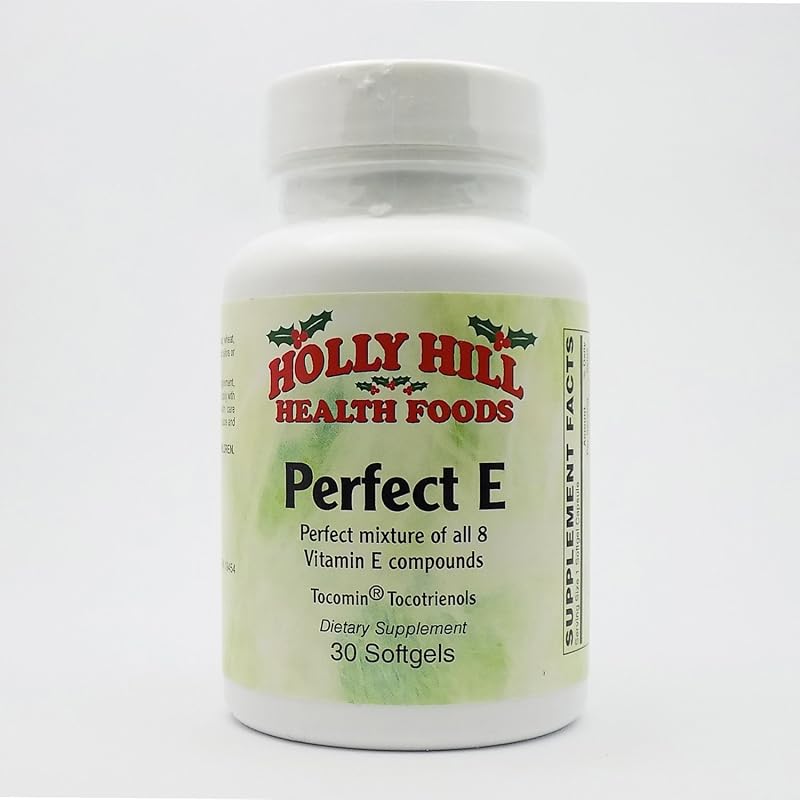 Holly Hill Health Foods Vitamina E com alfa-tocoferol 400 UI e gama-tocoferol 400 mg, 30 cápsulas gelatinosas