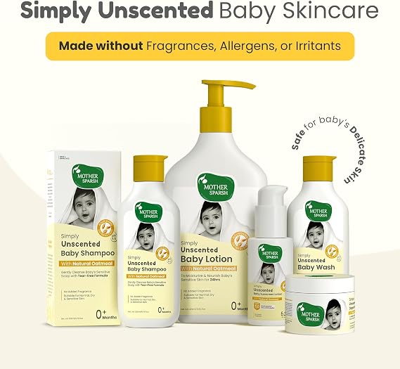 Mother Sparsh Simply Unscented Mineral Baby Sunscreen with Natural Oatmeal -50g, with SPF 50 & UVA/UVB Protection | Fragrance Free Sunscreen for Babies with Sensitive Skin
