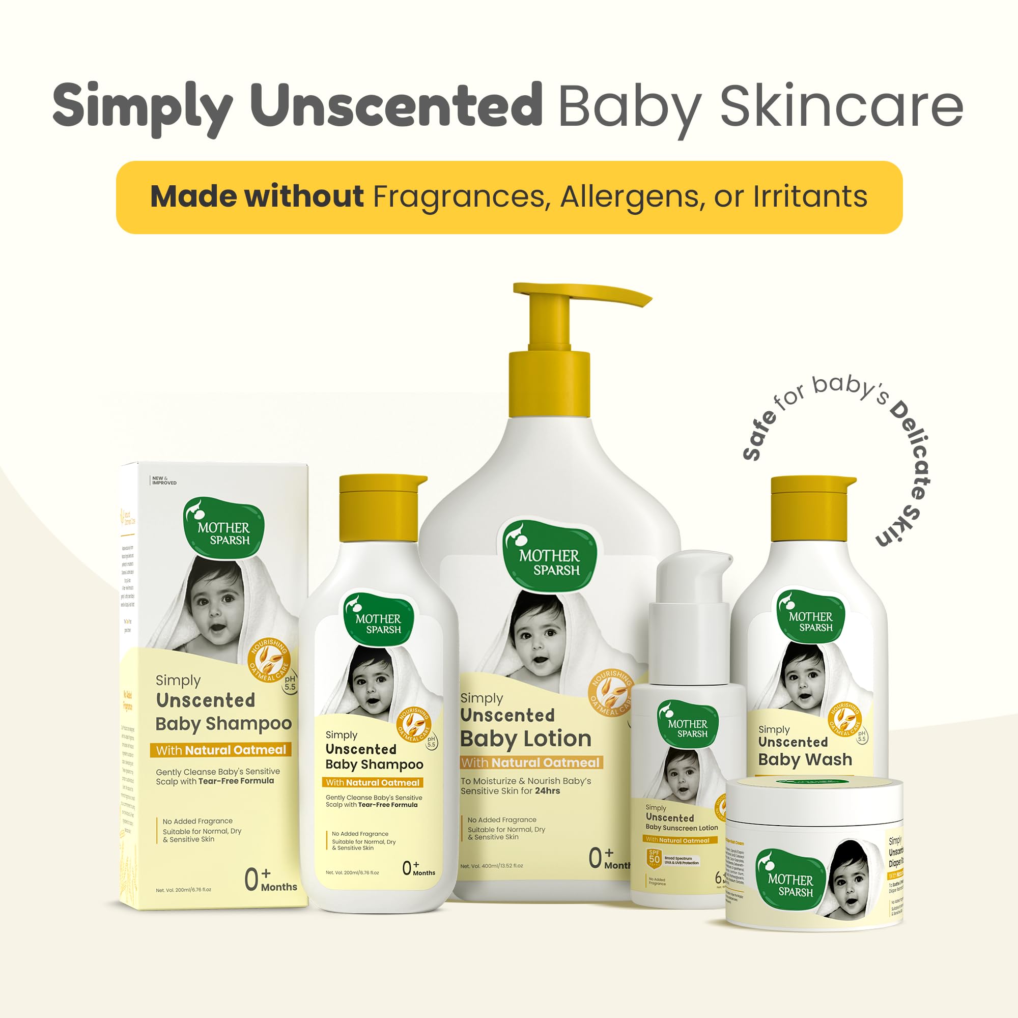 Mother Sparsh Simply Unscented Sunscreen for Baby & Kids with Natural Oatmeal -50g, with SPF 50 & UVA/UVB Protection | Fragrance-Free for Sensitive Skin 3