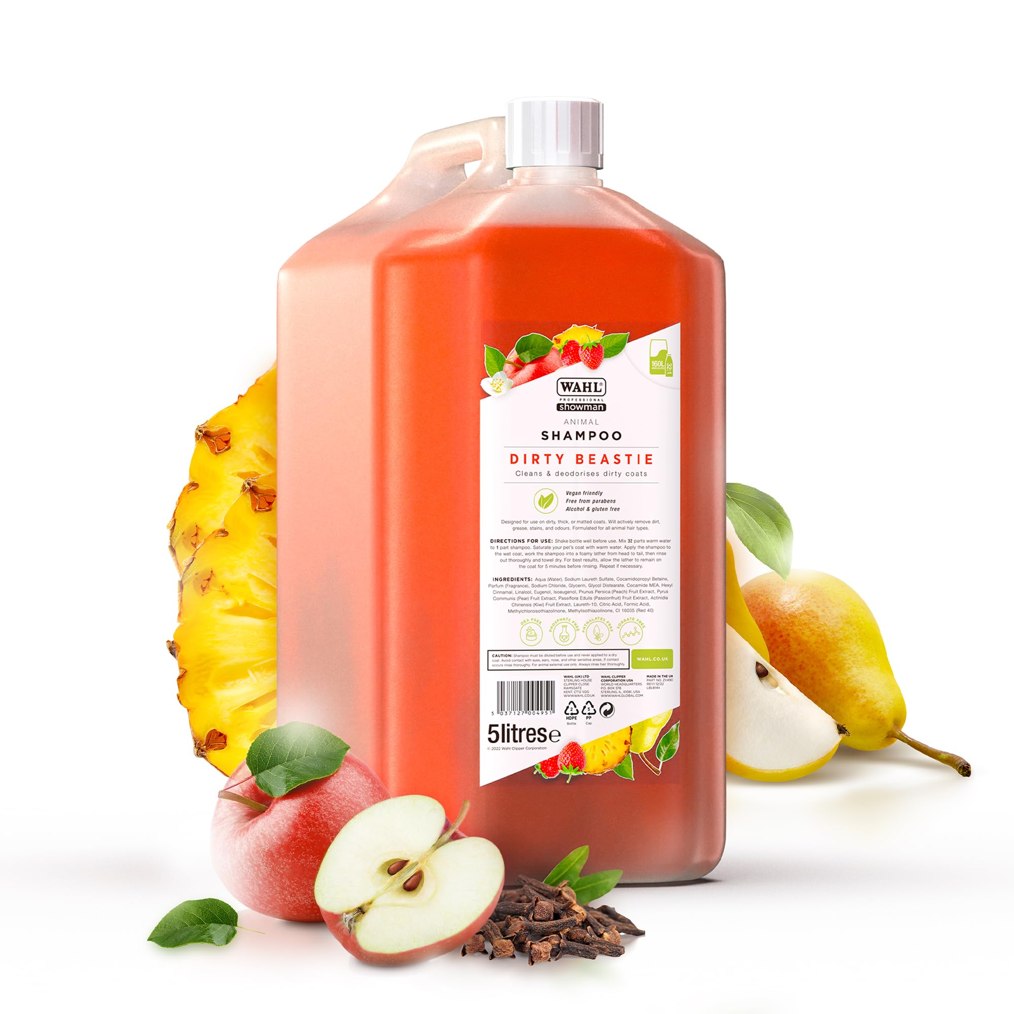 WAHL Dirty Beastie Dog Shampoo - 5 litri, concentrato 32:1, formula vegana per manti sporchi, folti o arruffati, pulisce e deodora