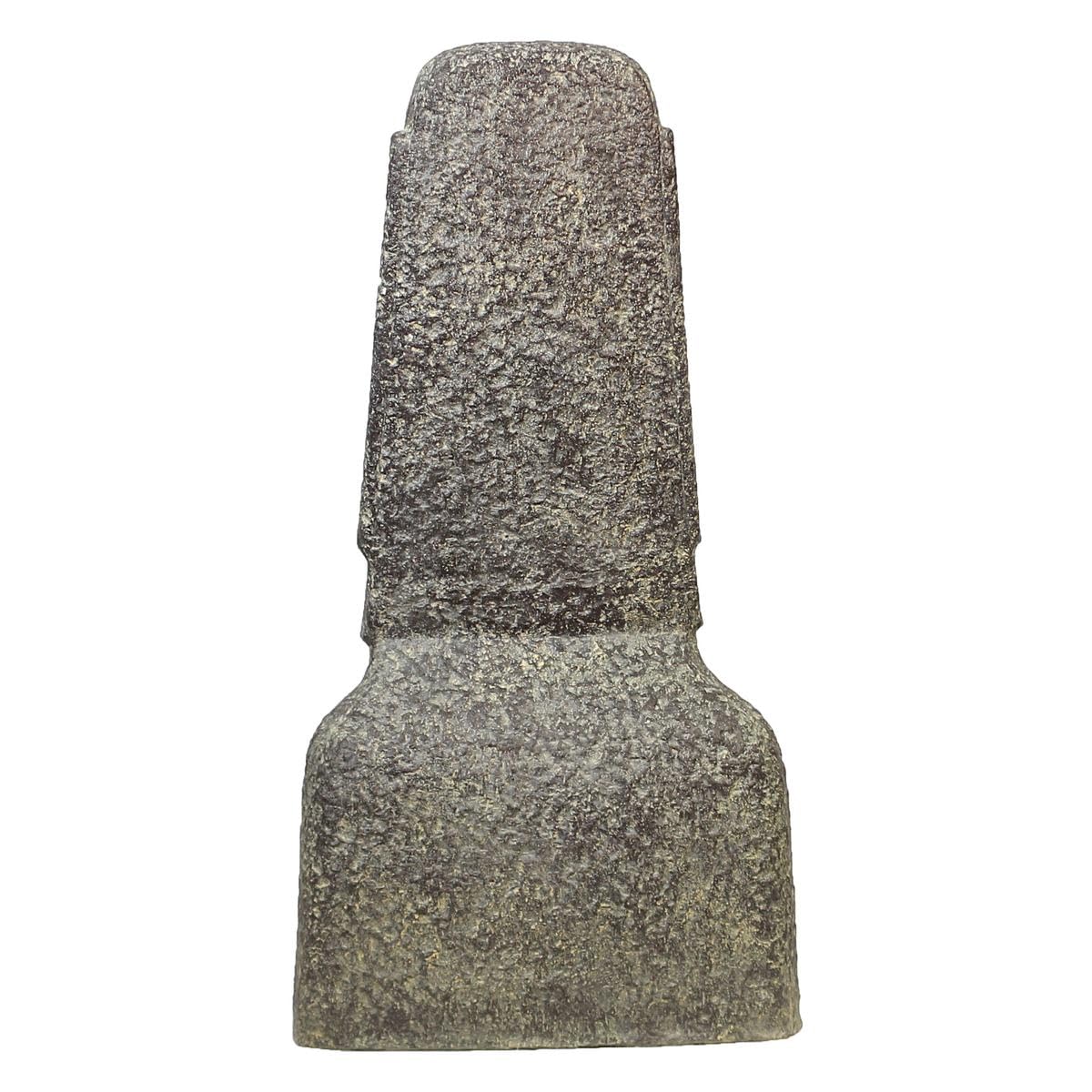 YARNOW Moai-Kopf Gartenfigur Aus Kunstharz – Osterinsel Tiki Deko Für Drinnen & Draußen, 27x12,5x11 Cm, Grau
