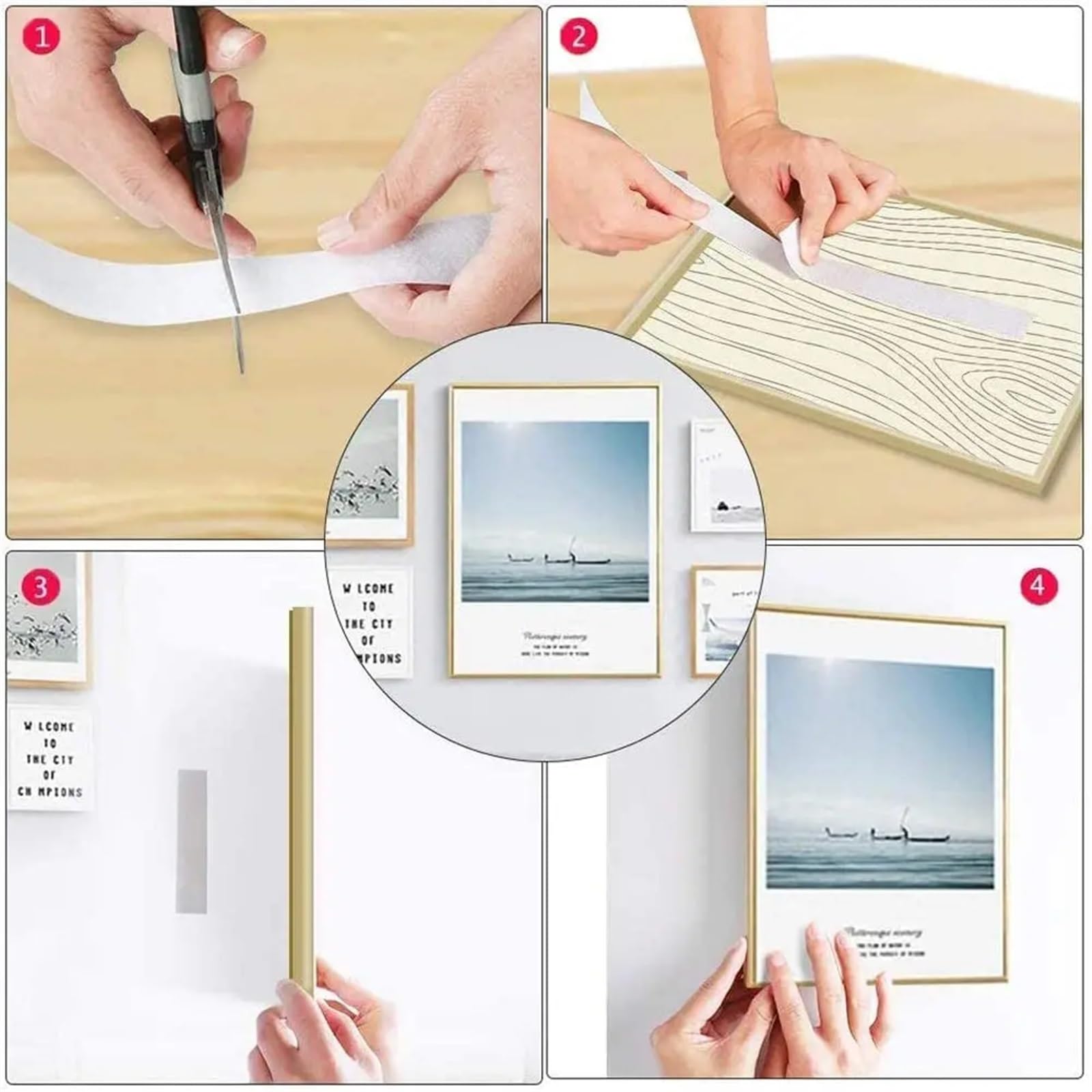 Adhesivo Fuerte Hook Y Loop Cinta adhesiva mágica de 20mm, autoadhesiva, adhesivo extrafuerte doble cara con almohadilla, cierre gancho y bucle esponjoso, color blanco(25Meter)
