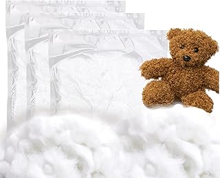 Polyester Fiberfill Stuffing for Stuffed Animals, Cotton Pillow Filling, Snow Fluff for Crafts, Bulk Cotton Fiber Batting for Decorating & Fake Clouds (1.1, Pounds)