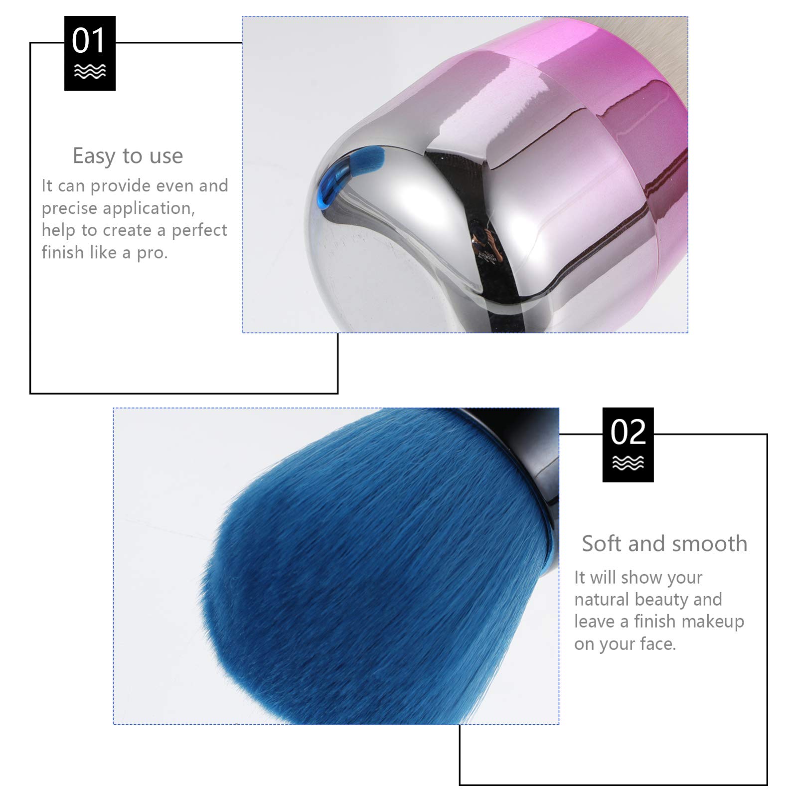 POPETPOP 6pezzi Pennelli Cosmetici Per Contouring Viso Pennello Per Blush e Fondotinta Con Manico Corto Design Forma Di Fungo Morbido e Sintetico Applicazione Precisa Per Trucco