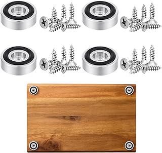 Yaocom 4 Pcs Stainless Steel Cutting Board Feet with Nonslip Pads 1.18 x 0.39 Inch Board Feet Legs with Silicone Rubber and Screws Kit for Kitchen Unfinished Cutting