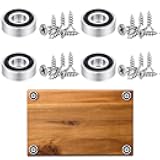 Yaocom 4 Pcs Stainless Steel Cutting Board Feet with Nonslip Pads 1.18 x 0.39 Inch Board Feet Legs with Silicone Rubber and Screws Kit for Kitchen Unfinished Cutting