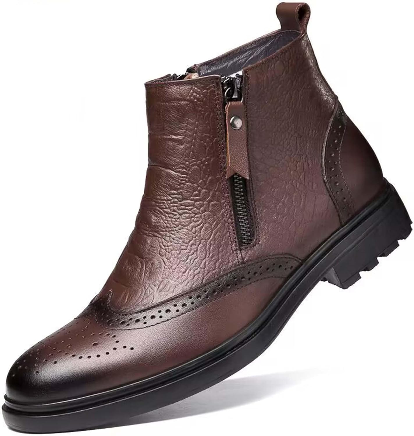 Men's Comfortable Atmospheric Oxford Boots Wear-Resistant Durable Casual Walking Boots Outdoor Non Slip Hiking Boots Black