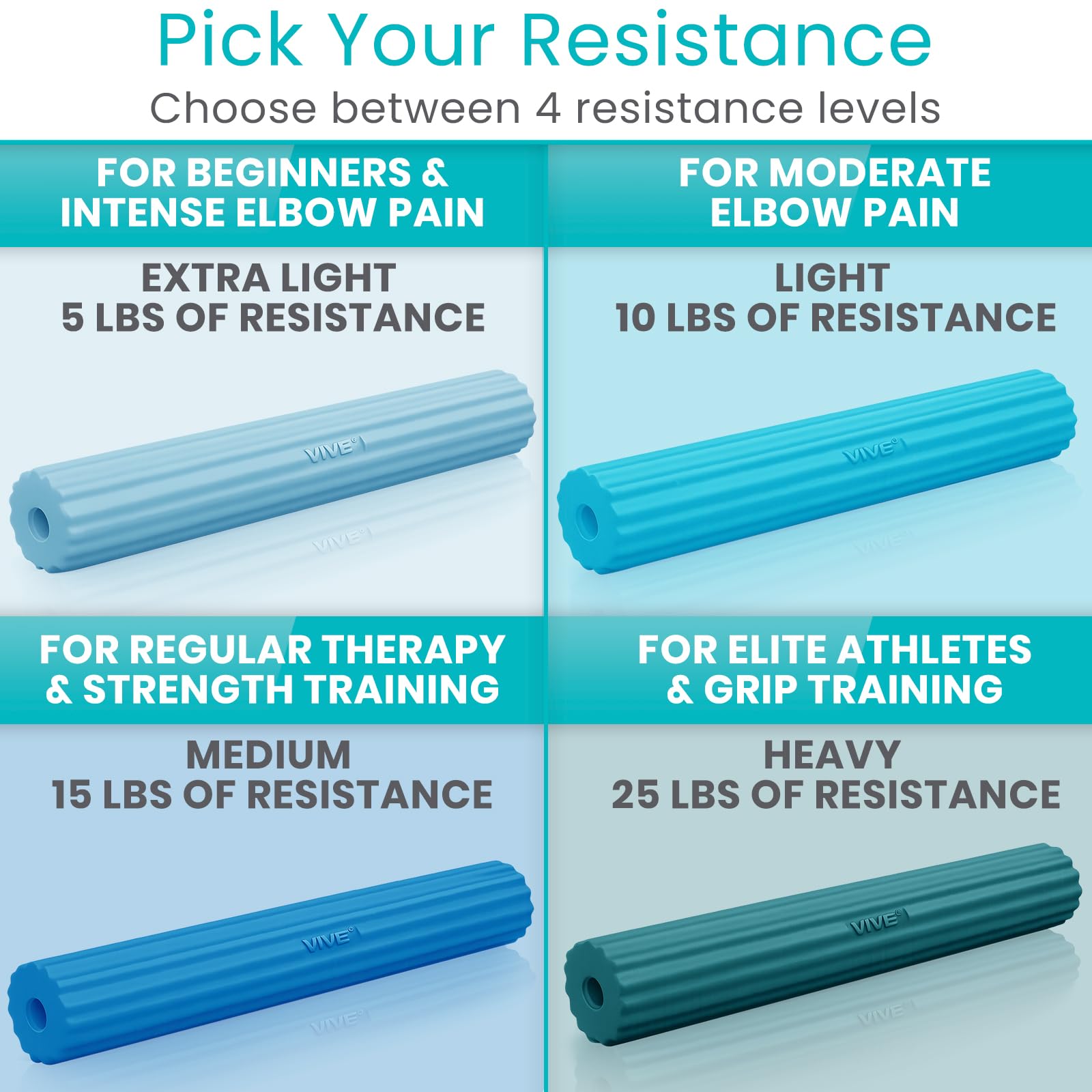 Vive Flex Therapy Bar for Tennis Elbow Relief (Medium) - Physical Therapy — Amazon image 4
