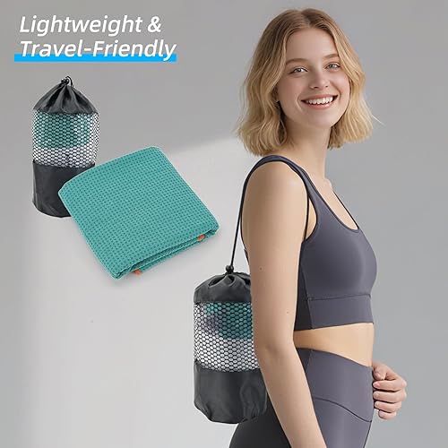 Miniatura 5 de YESLIFE Toalla de yoga caliente antideslizante con una toalla de sudor, toalla de microfibra absorbente de sudor para esterilla de yoga con punto de