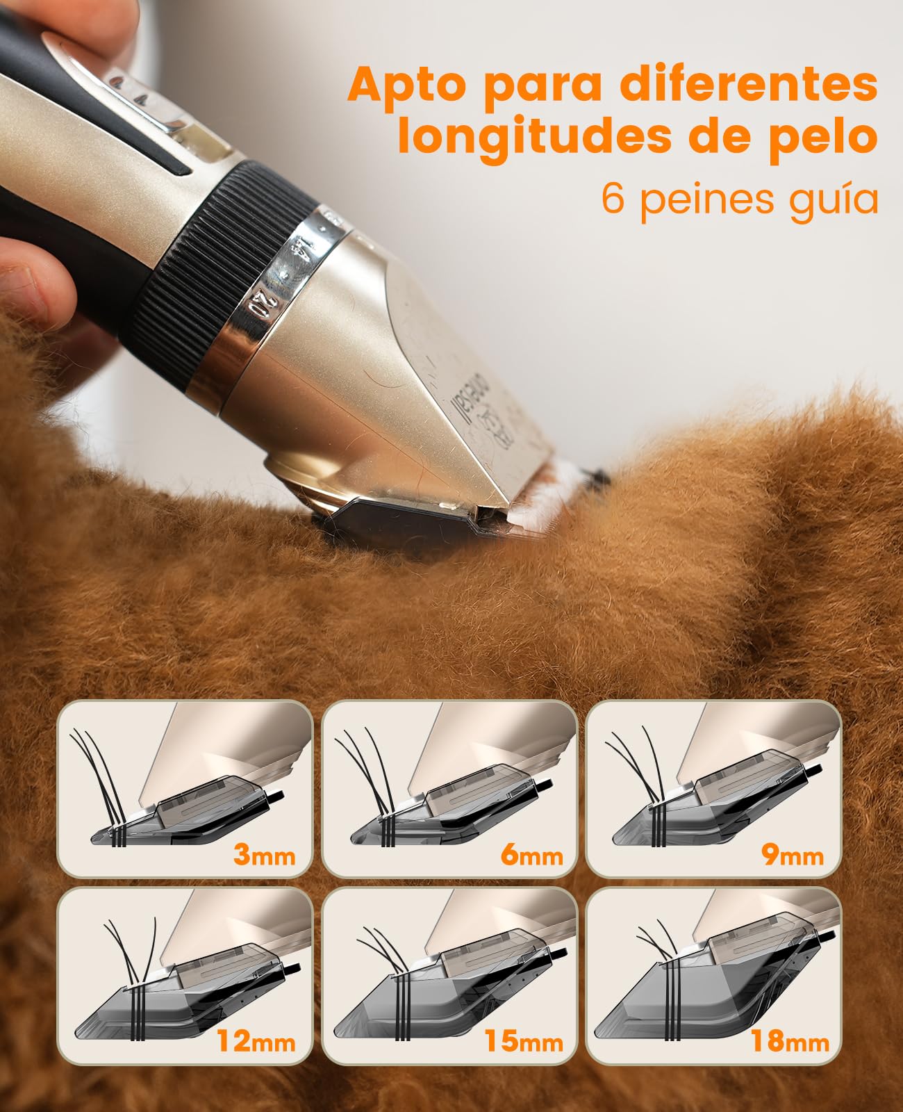 oneisall Kit de cortapelos para perros y patas de perro, 2 en 1, kit de aseo para mascotas, gatos, perros, silencioso, inalámbrico