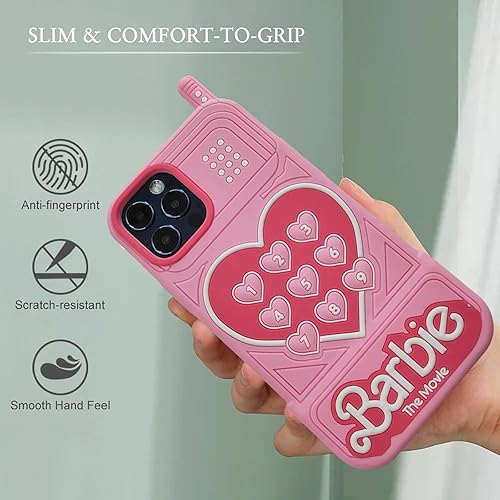 Miniatura 4 de Funda adecuada para iPhone 12 Pro Max, bonita forma de teléfono rosa, silicona suave, TPU a prueba de golpes, funda protectora para iPhone 12 Pro