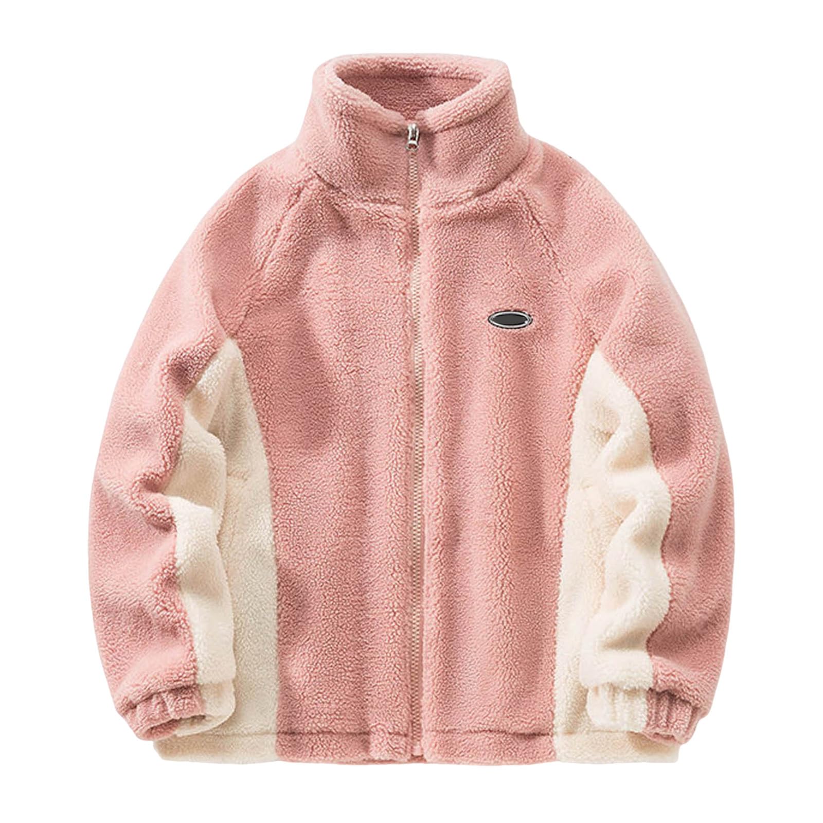 Chaqueta Hombre - Chaqueta de Manga Larga Engrosada de Lana cálida de Color de Contraste Casual de Moda de otoño e Invierno para Hombre