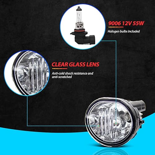 Miniatura 4 de Conjunto de luces antiniebla para Toyota Matrix 2003 2004 2005 2006 2007 2008 Kit de repuesto para 2003-2008 Pontiac Vibe 2004-2009 2010 Scion TC