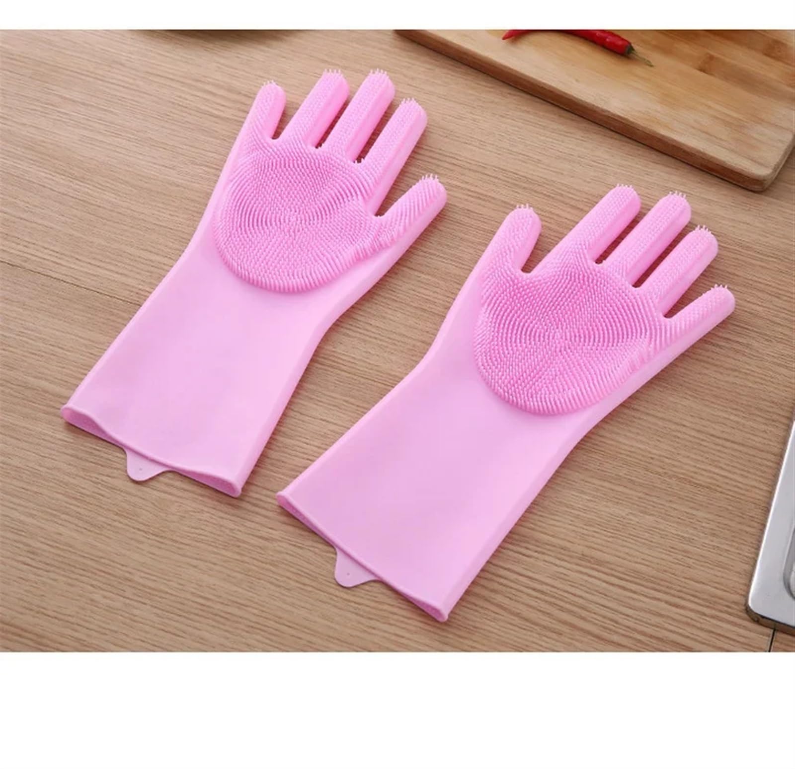 Wiederverwendbare Silikon-Geschirrspülhandschuhe – 2 Paar hitzebeständige Reinigungshandschuhe für Küche und Bad – Blaue Geschirrhandschuhe