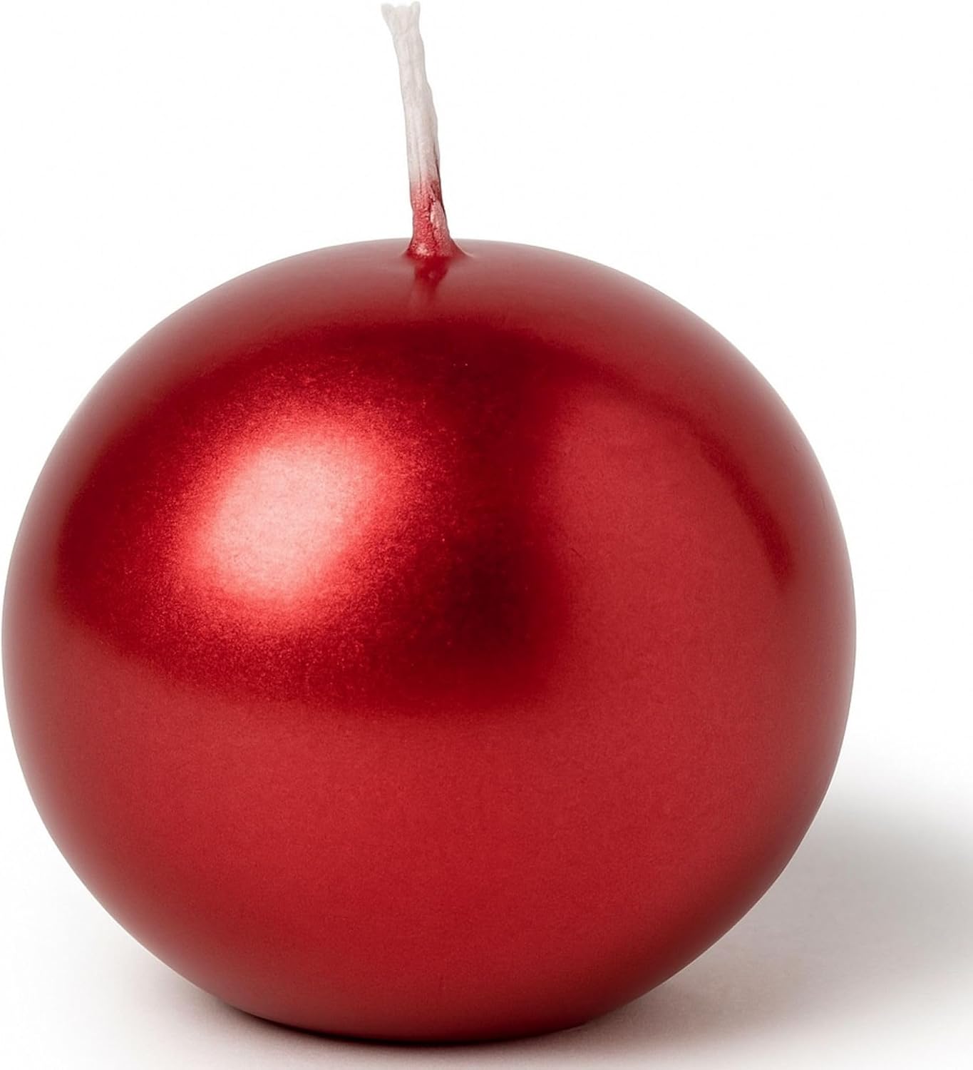 Biedermann & Sons Red Ball Candles (Set of 12), Unscented Metallic Spheres, 1.5 Inch Small Rounds, Approx 2 Hour Burn, for Holiday Tables and Party Displays