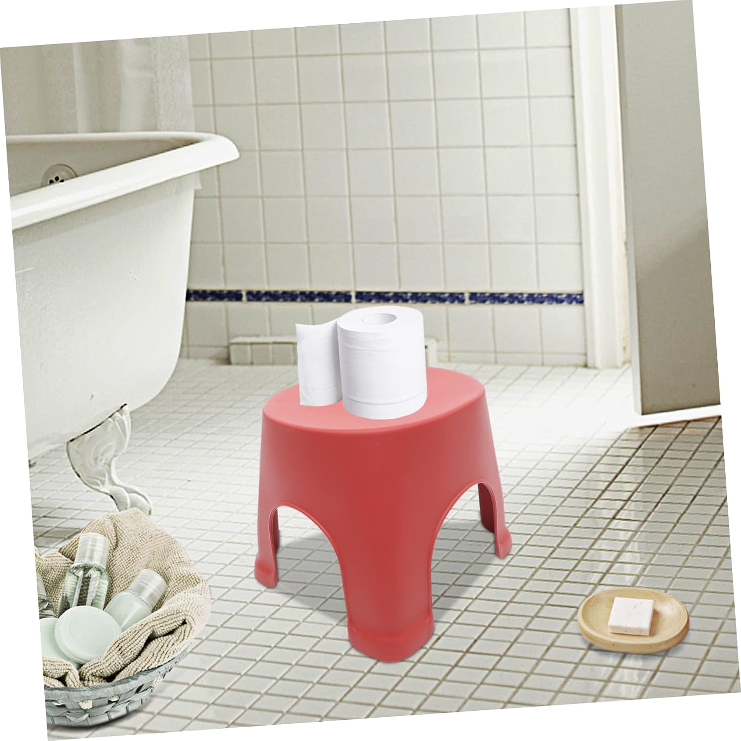 1pc - Plastic Step Stool for Boys and Girls Adults Small Bathroom Stool for Home Dorm Use Lightweight Portable Material Convenient Design