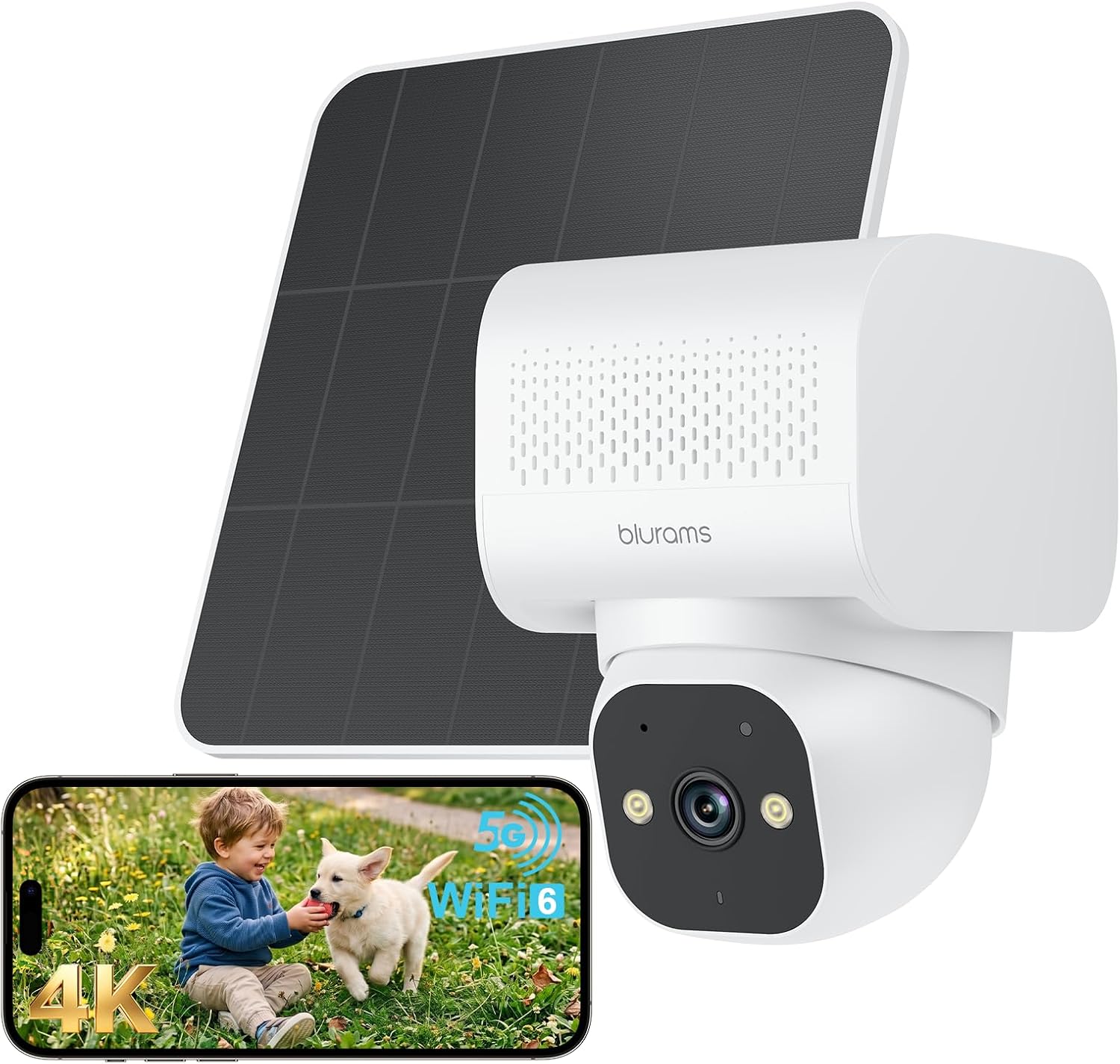 blurams Cámara Exterior Solar 4K con Grabación 24/7