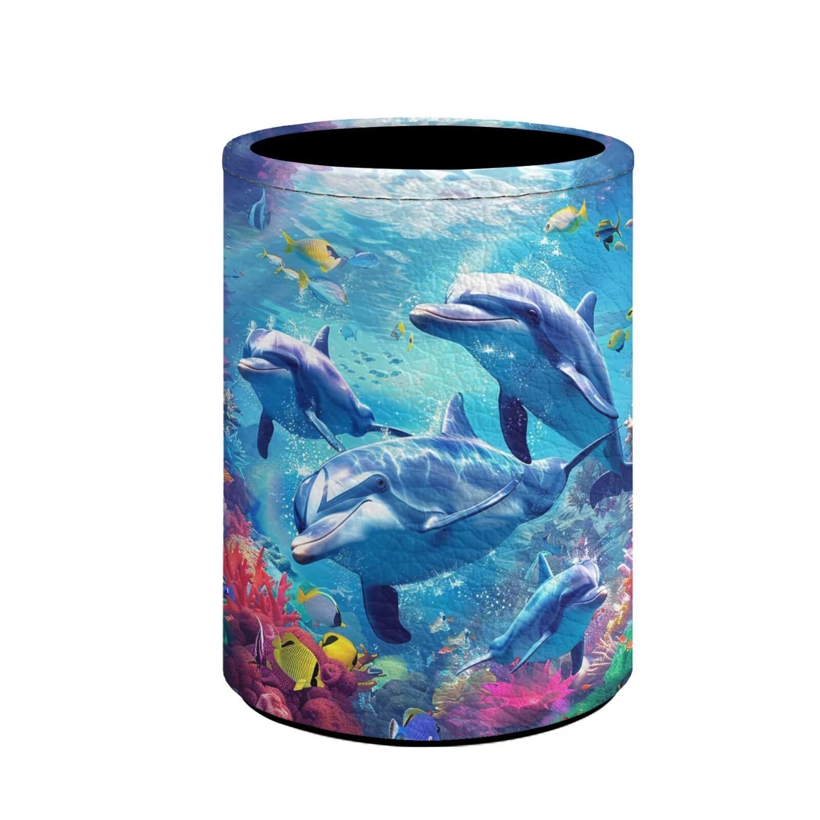 Upetstory Adorable Dolphin Pen Pencil Holder for Desk Office Home Round Pencils Cup Caddy Box Makeup Brush Holders for Women Girls Boys โ image 1