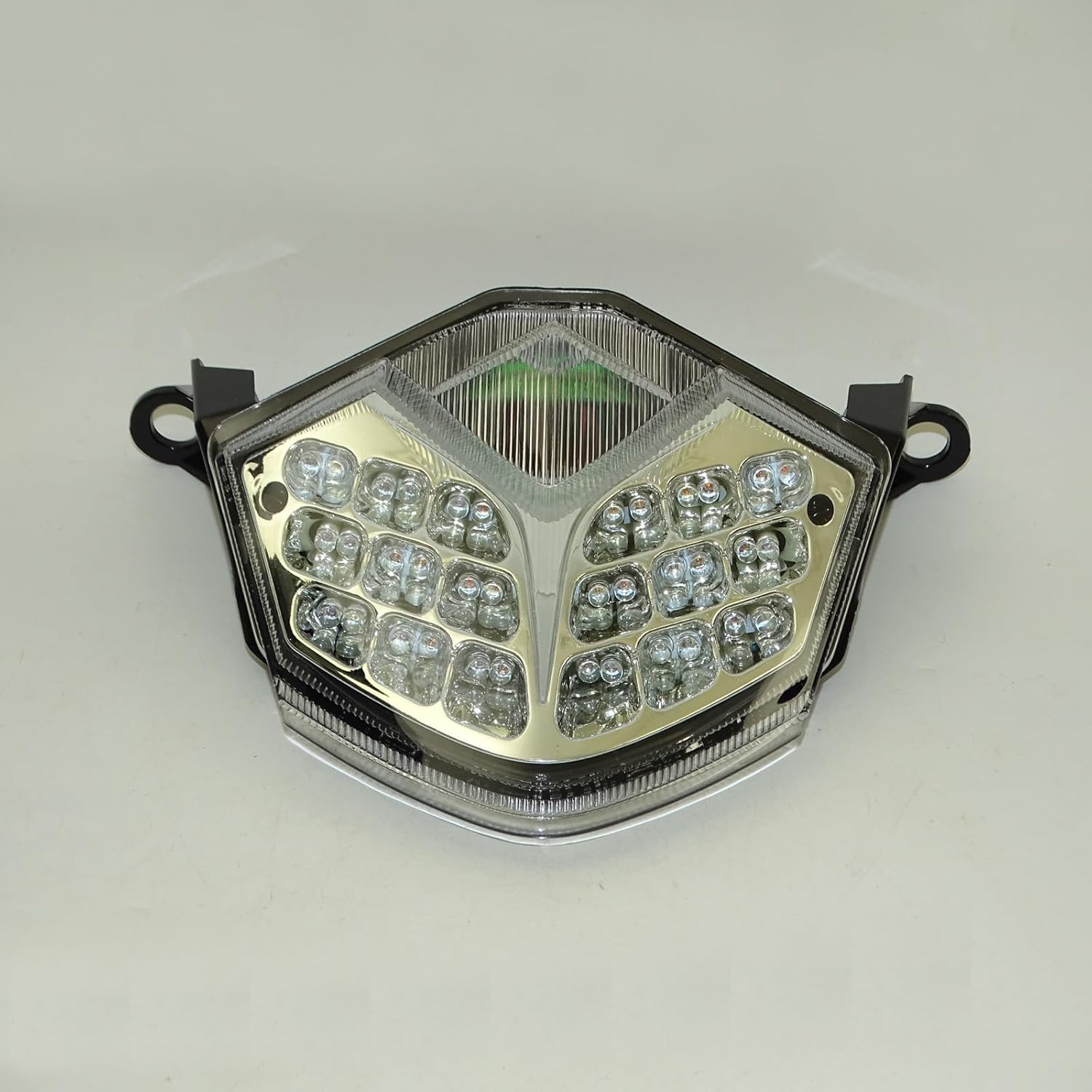 Motorcycle Chrome LED Integrated Blinker Taillight Rear Tail Brake Turn Signals Light For KAWASAKI Ninja ZX6R 2009 2010 2011 2012, ZX10R 2008-2010, Z1000 2007-2009, Z750 2007-2012 23025-0059 (Clear)