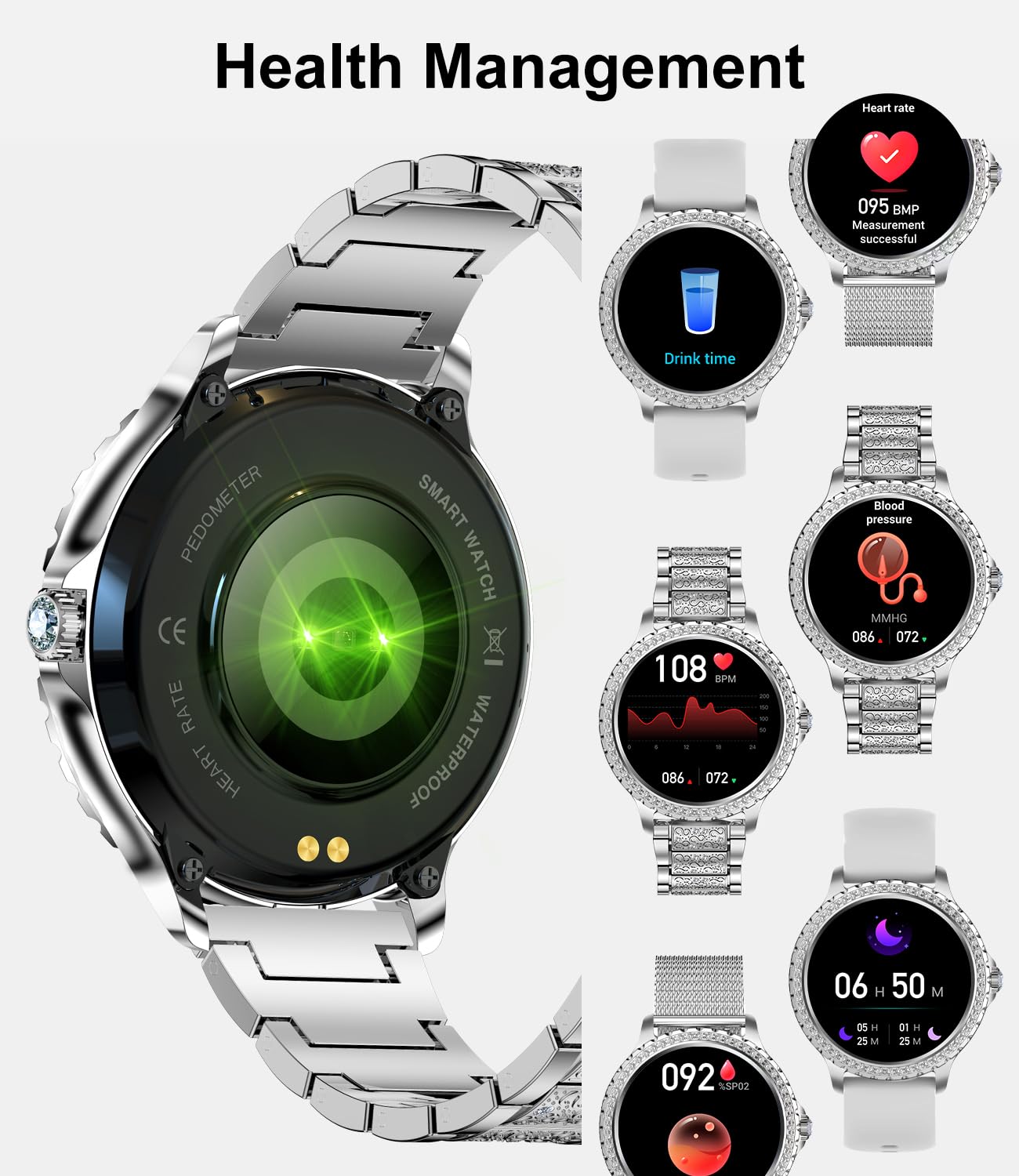 LIGE Smartwatch Damen mit Telefonfunktion, 20 Sportmodi, Pulsuhr, Blutdruckmessung, Fitnessuhr für Android iOS Silber