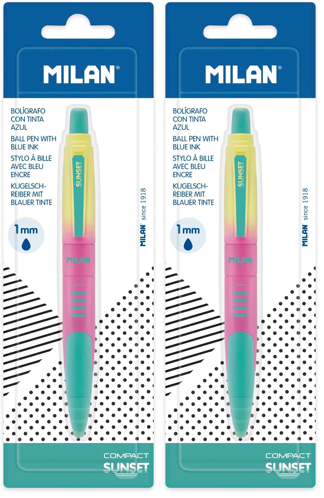MILAN Blíster 1 bolígrafo COMPACT Sunset (Paquete de 2)