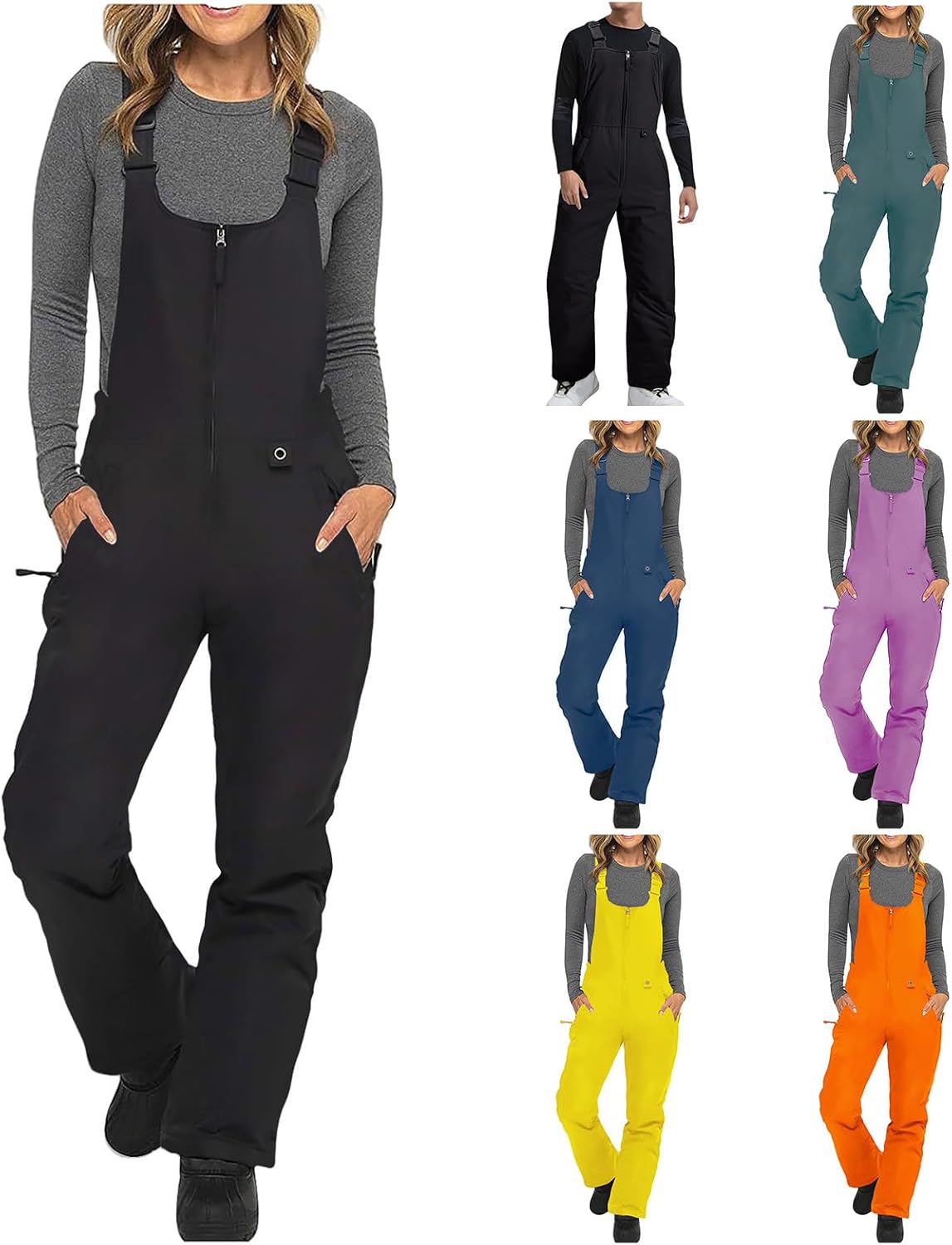 Snow Bibs Womens Mens Insulated Waterproof Snowboard Overalls Winter Windproof Ski Jumpsuits Outdoor Sports Jumpsuits