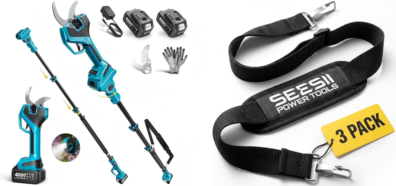 SEESII Pole Pruning Shear with Shoulder Strap 3 Pack
