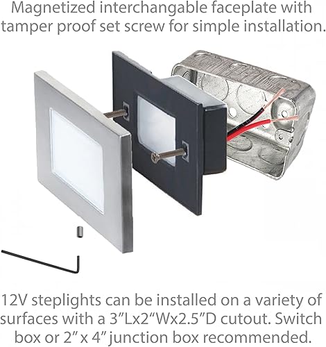 Miniatura 4 de Iluminación de paisaje WAC, LEDme 120V LED vertical con listones para interiores y exteriores, luz de pared y escalón de 3000 K LED incorporado en