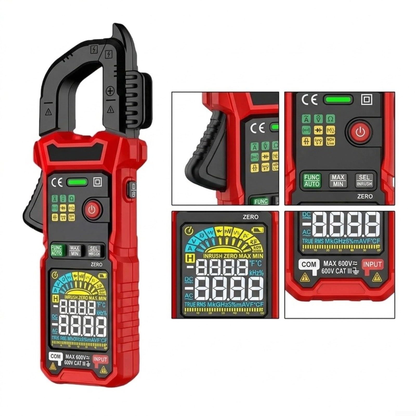 HT205 Multímetro digital True para rms 600 A CA/CC para voltaje de