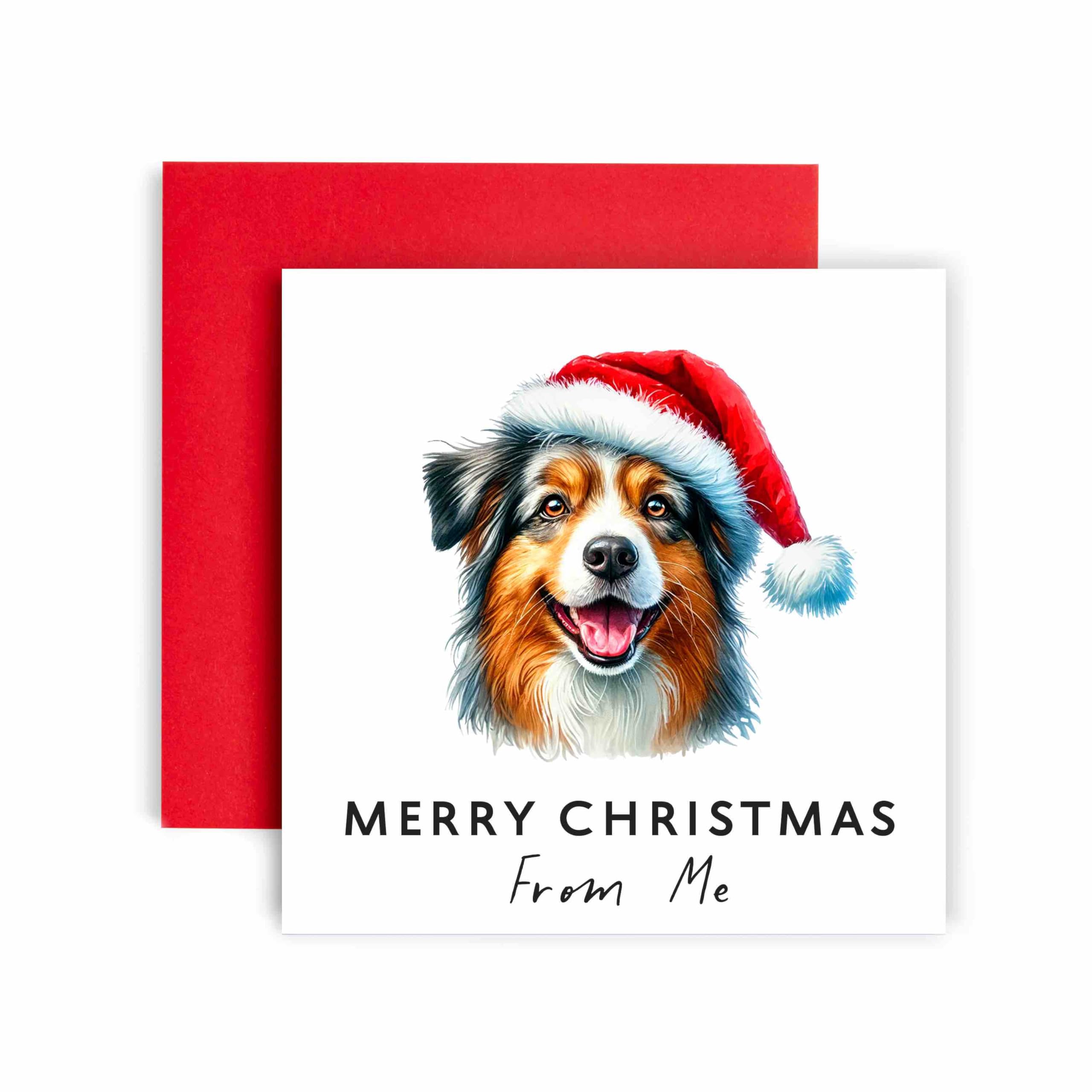 Huxters Christmas Card Merry Christmas to Dog Mum & Dad Australian Shepherd