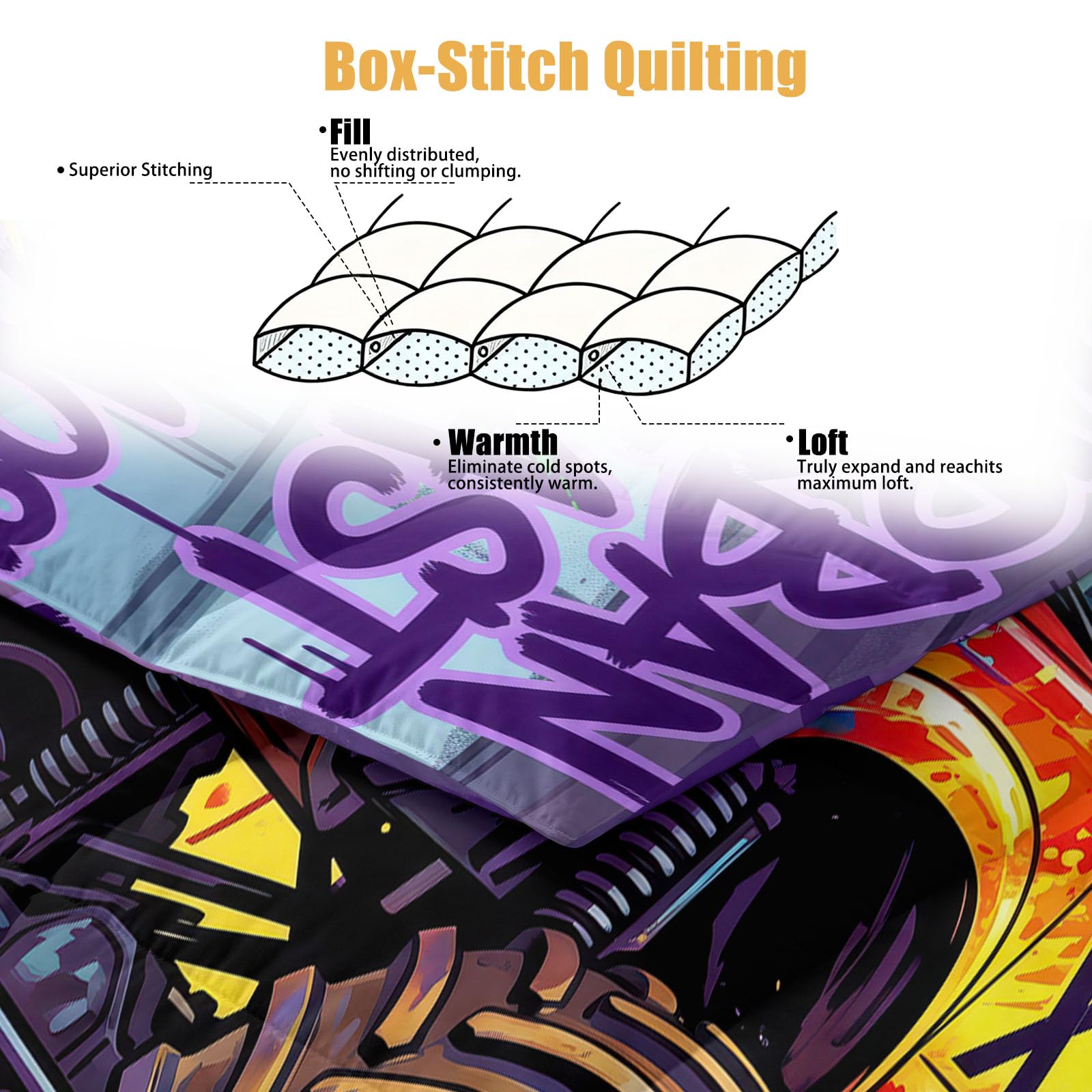 Trapunta senza rivestimento, 135 x 200 cm, coperta invernale calda, 400 g/m², 4 stagioni, 3 pezzi, trapunta fuoristrada con monstertruck per quattro stagioni
