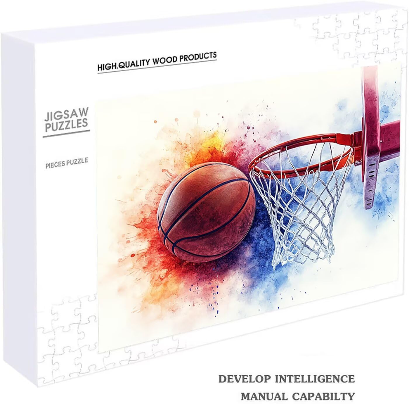Puzzle 1500 Piezas, Baloncesto Puzzle 1500 Piezas Adulto 90 x 60 CM, Puzzles Madera Deportes Exquisito Embalaje en Caja de Papel, Bolsa de Malla Portátil para Regalo Hombre Decoracion Pared RXPT-1097