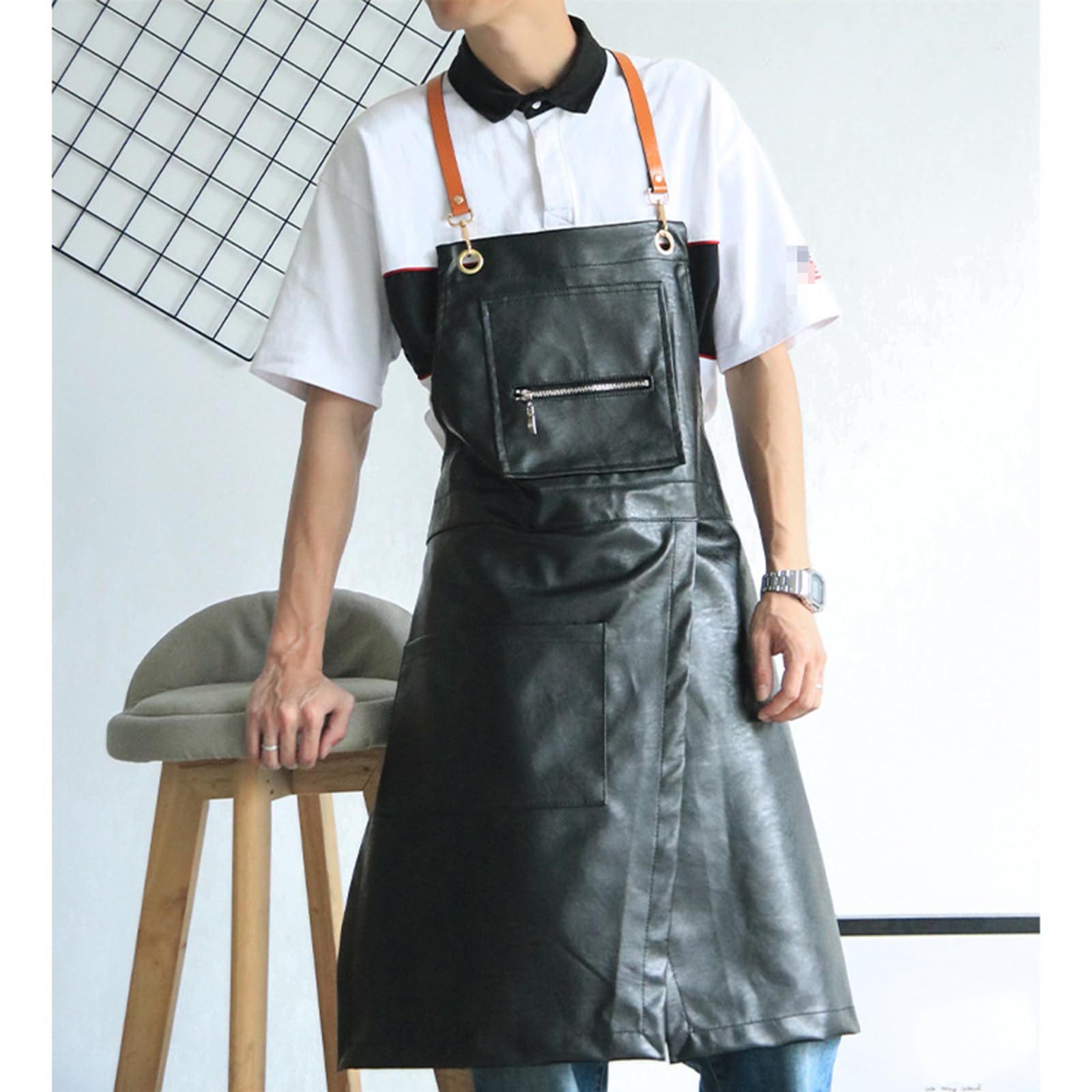 Tabliers, Tablier de chef imperméable for homme et femme, tablier cuisine avec poches for cuisiner, coiffer ou travailler