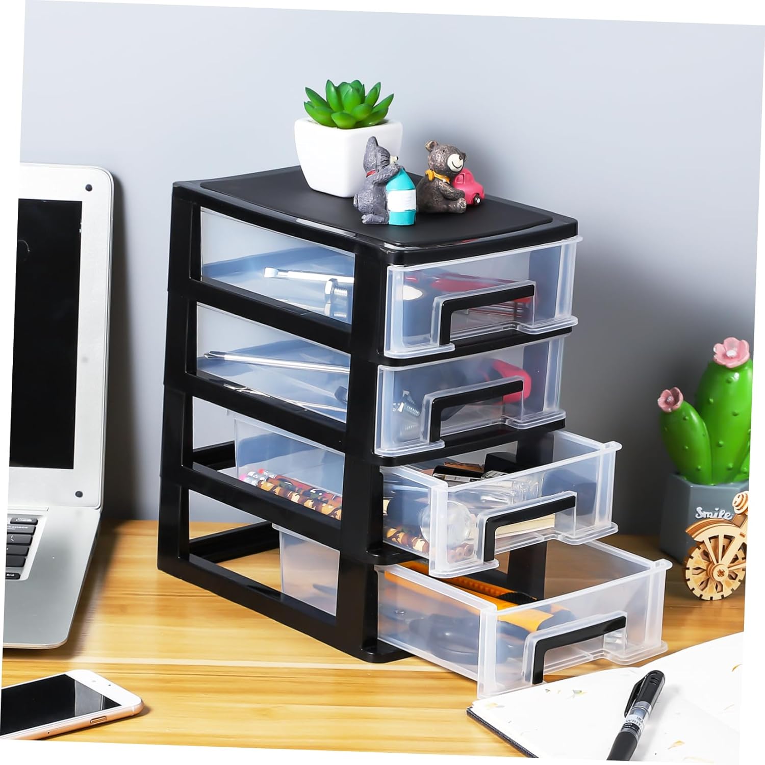 Drawer Storage Box Stationery Organisers Desktop Storage Drawers Dorm s Organizer Small Office Unit Desk Accessories Aesthetic Makeup Type Black