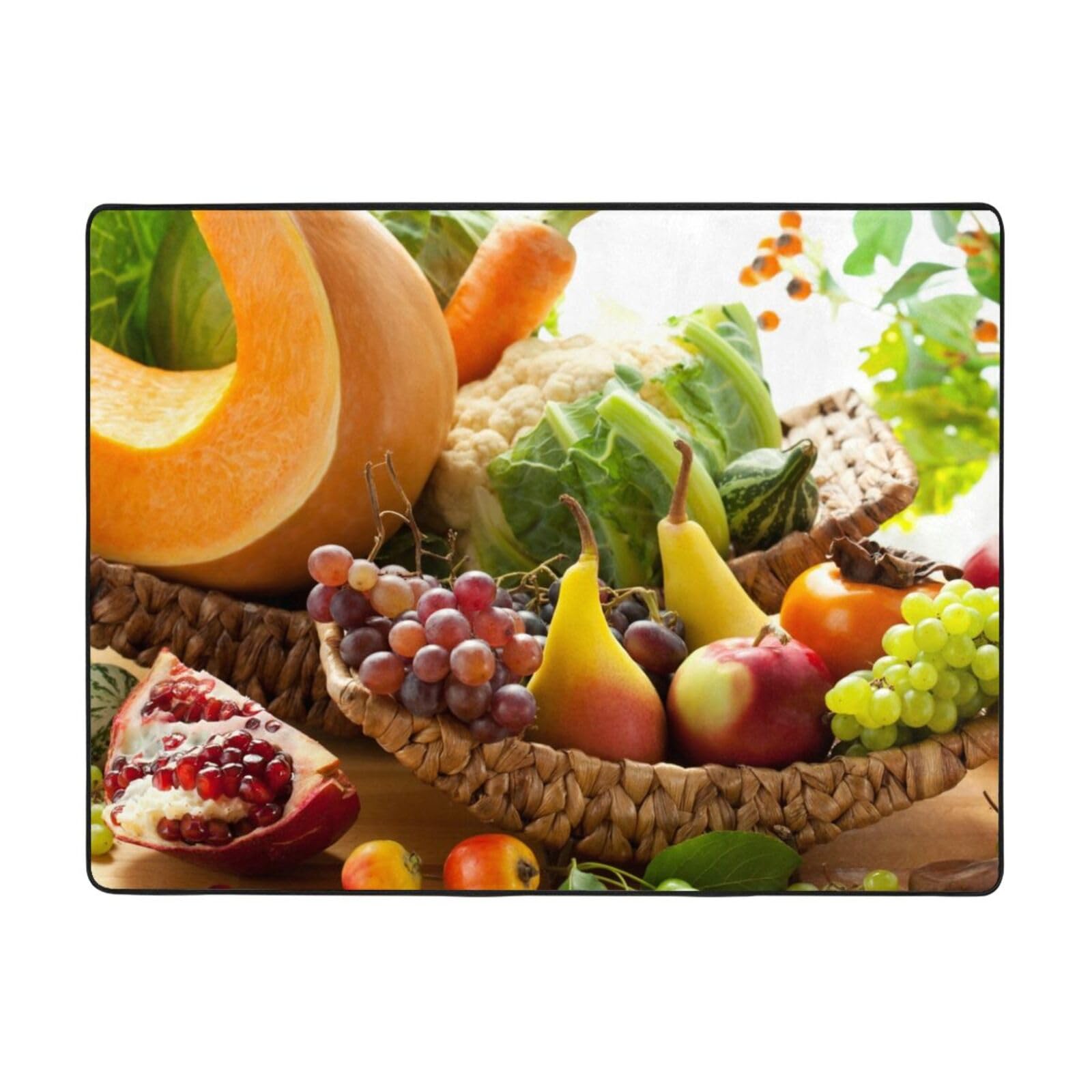 Tapis flanelle légumes antidérapant 120x160 cm pour sécuriser un sol glissant