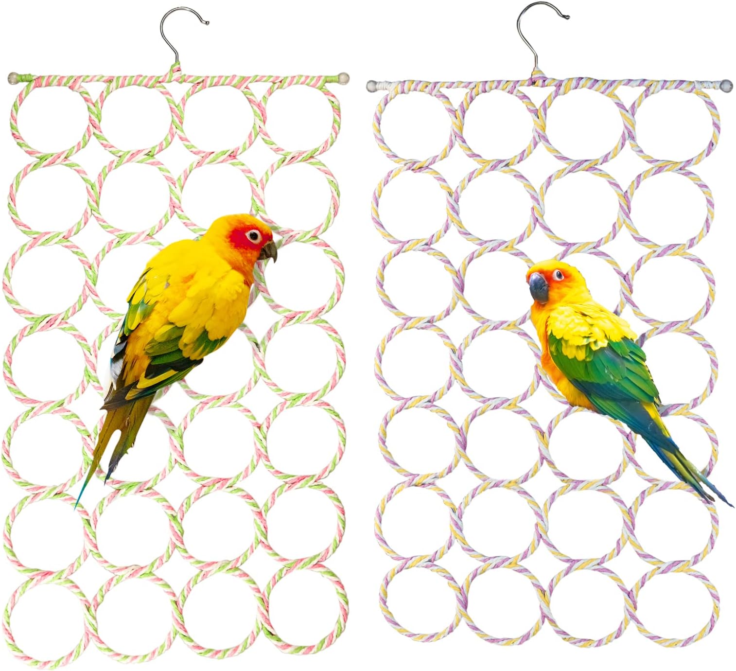 Visual Reference: 2 Pcs Parrot Swing Hanging Toys Bird Climbing Rope Net