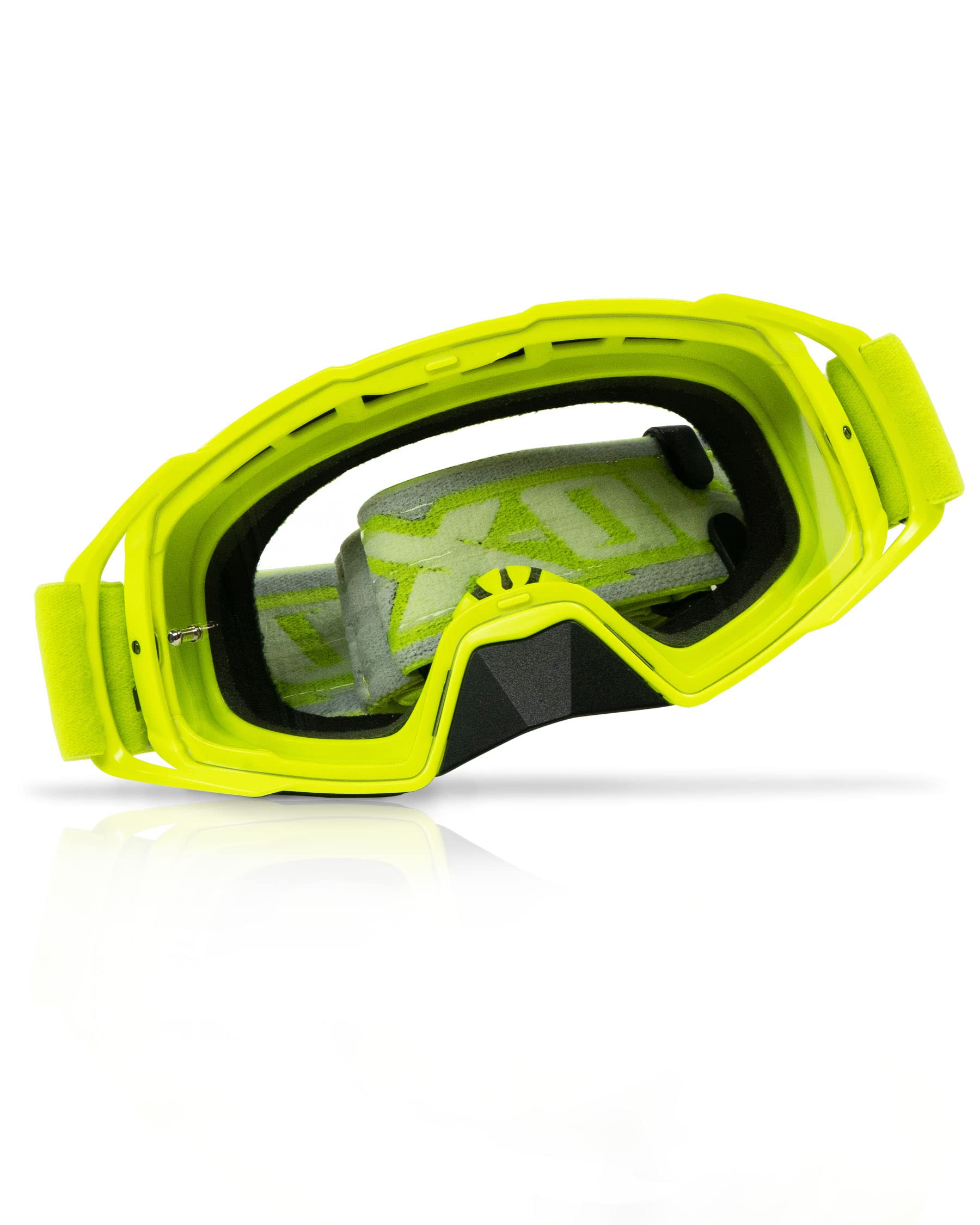 TWO-X Occhiali da motocross Rocket giallo trasparente MX occhiali da motocross enduro vetro trasparente occhiali protettivi con protezione naso anti-graffio Fast Change