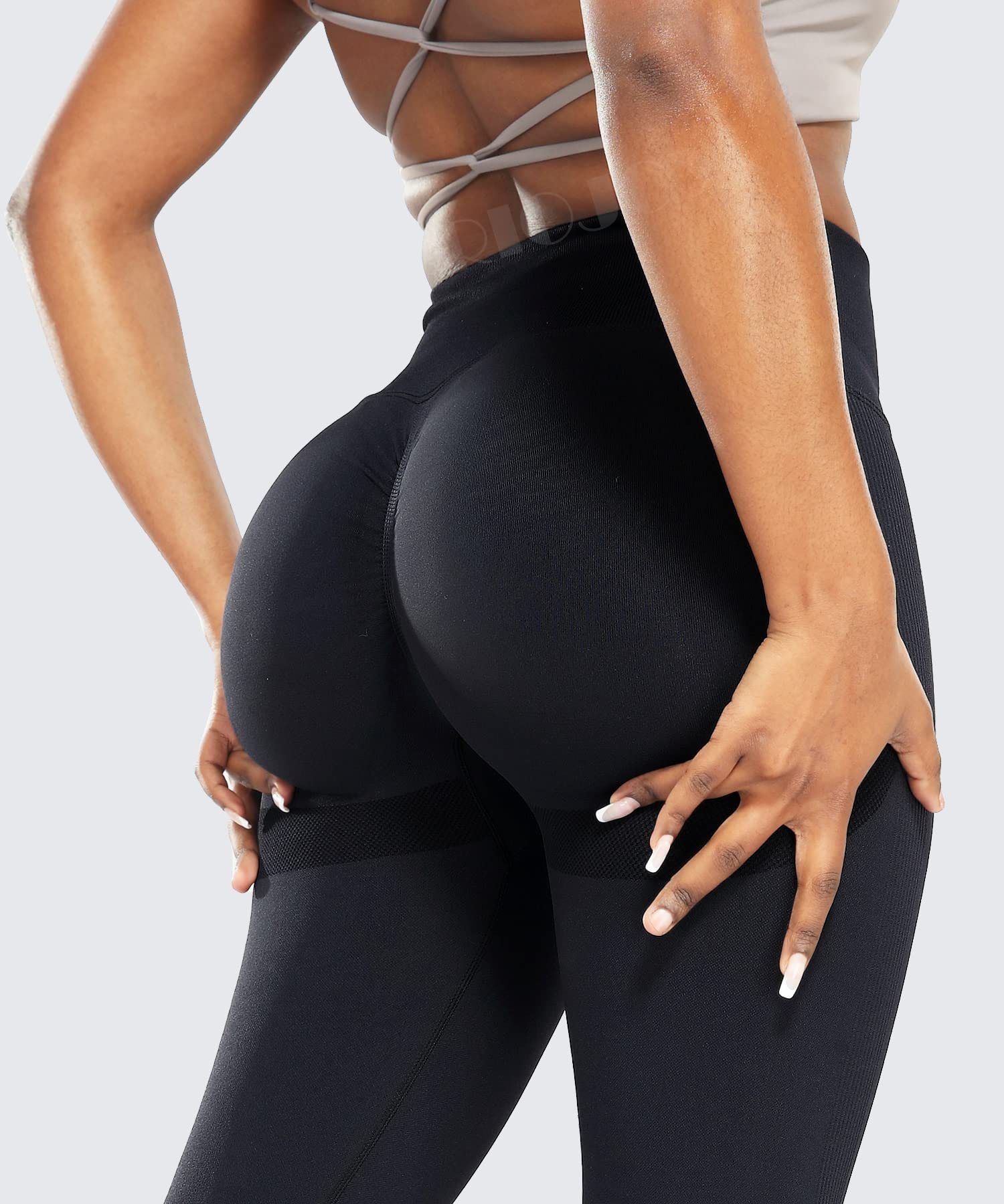 RIOJOY Scrunch Butt Leggings Damen Hoch Taille Blickdicht Sportleggings Po Push Up Yoga Leggins