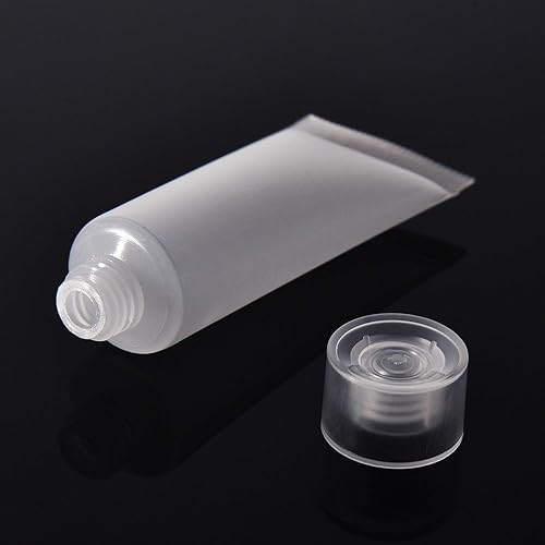 Miniatura 4 de Mose Cafolo  100 botellas vacías de loción de artículos de tocador con tapa de tornillo. Plástico blanco liso y pulido con jeringa gratis como regalo