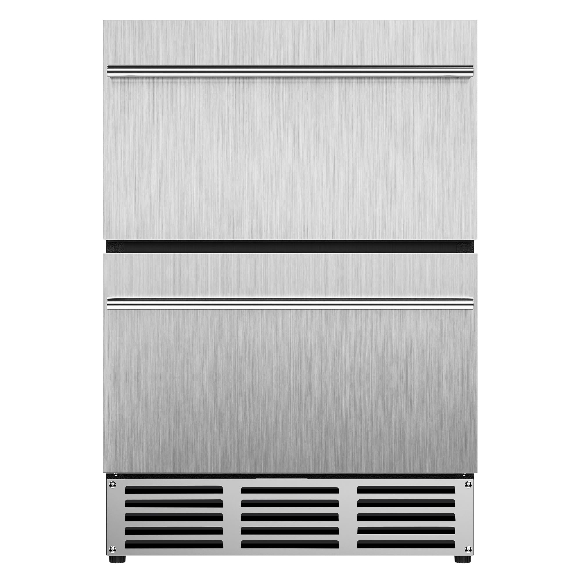 Icyglee 24' Under Counter Refrigerator, Stainless Steel 2-Drawer Fridge