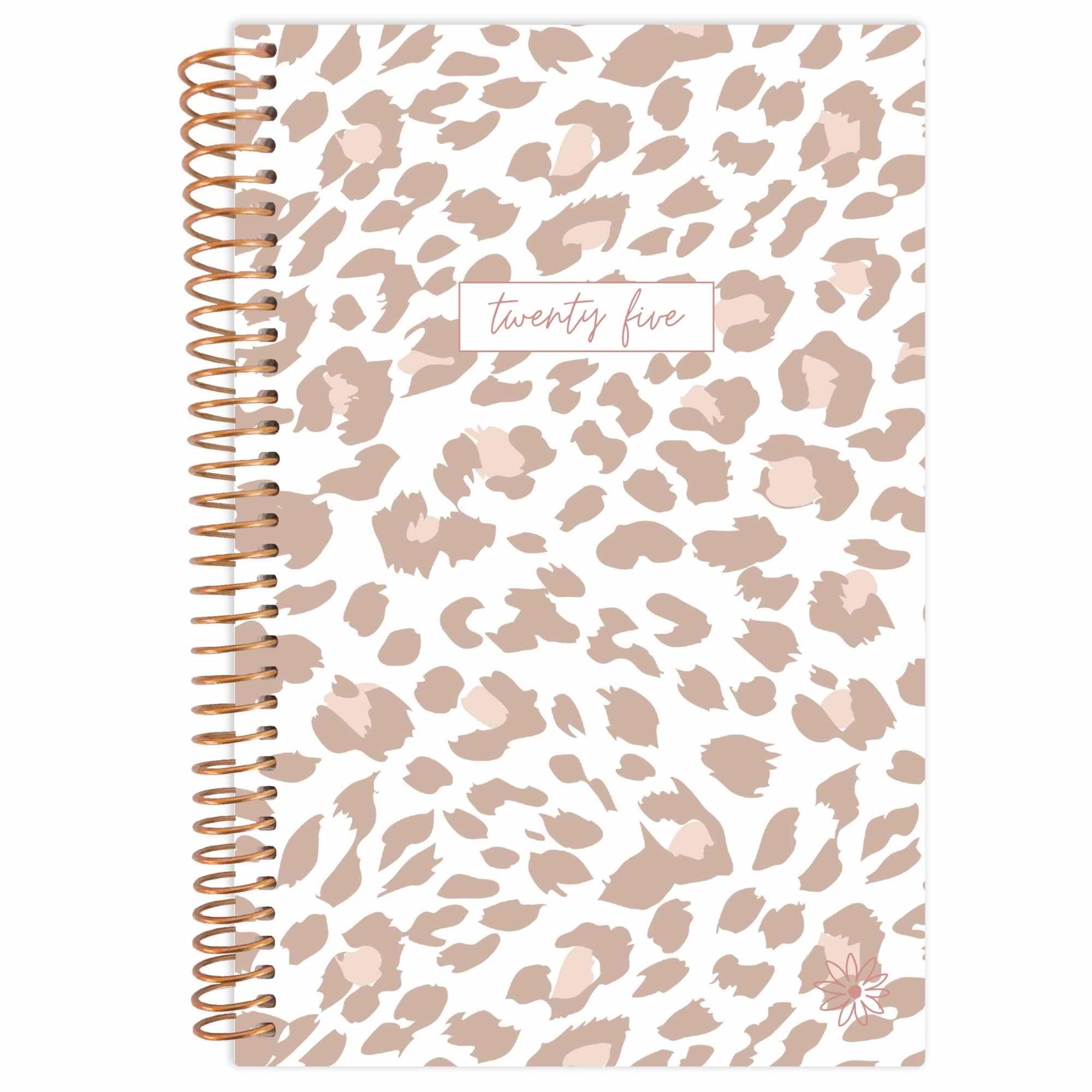 bloom daily planners2025 Pocket Planner - 4” x 6” - (January 2025 - December 2025) - MINI Weekly/Monthly Agenda Organizer & Calendar Book - Tan Leopard