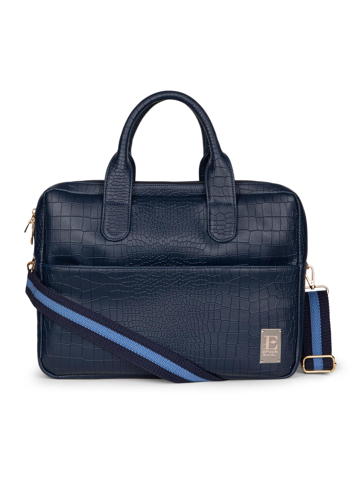 ePoch Statement Vegan Leather Spacious yet Sleek Double Compartment Unisex Laptop Bag with Premium Finish and Organiser Pockets - Water Resistant Bag with Comfortable Handle & Strap (Exclusive Range)