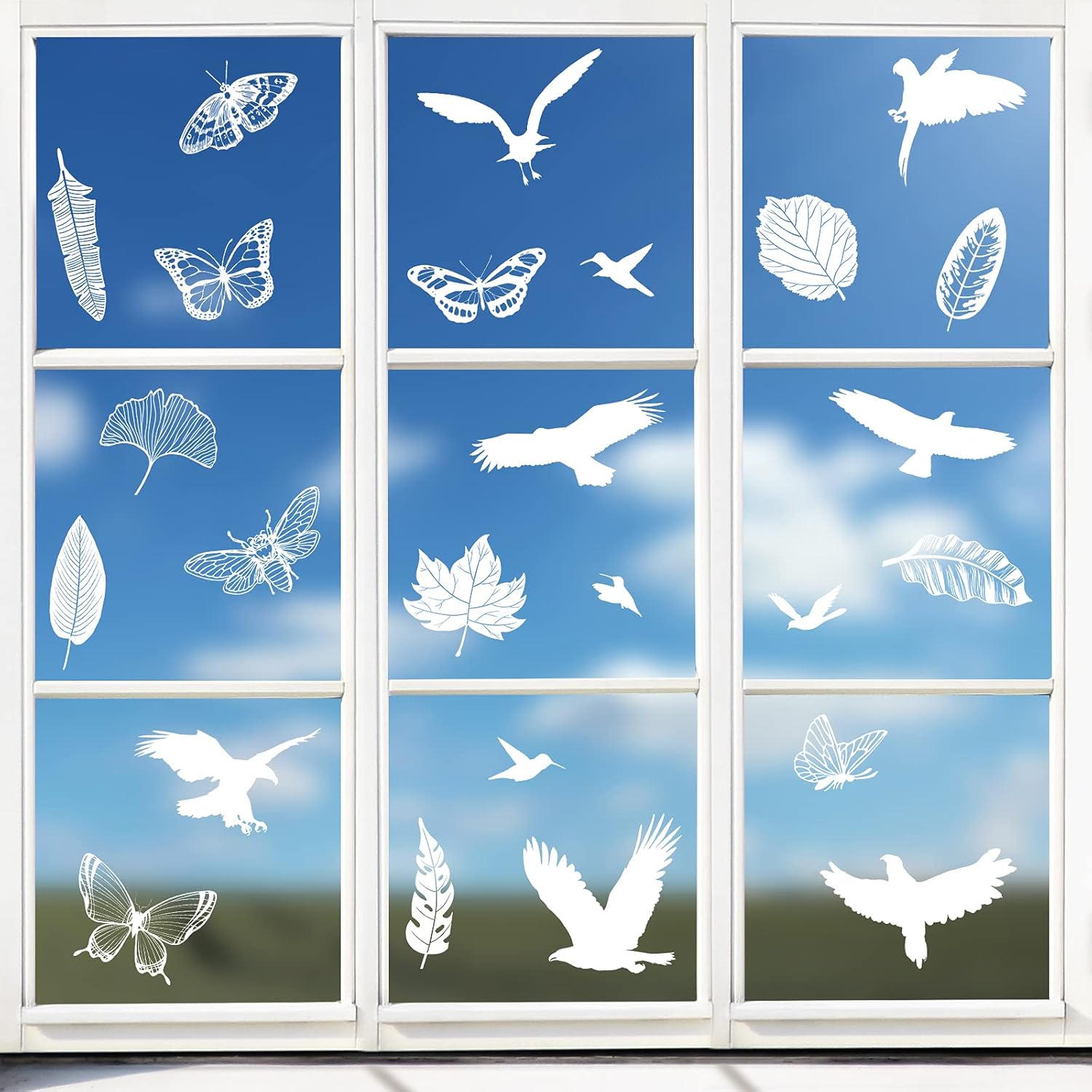 Hianjoo AntiCollision Window Bird Stickers AntiCollision Reusable