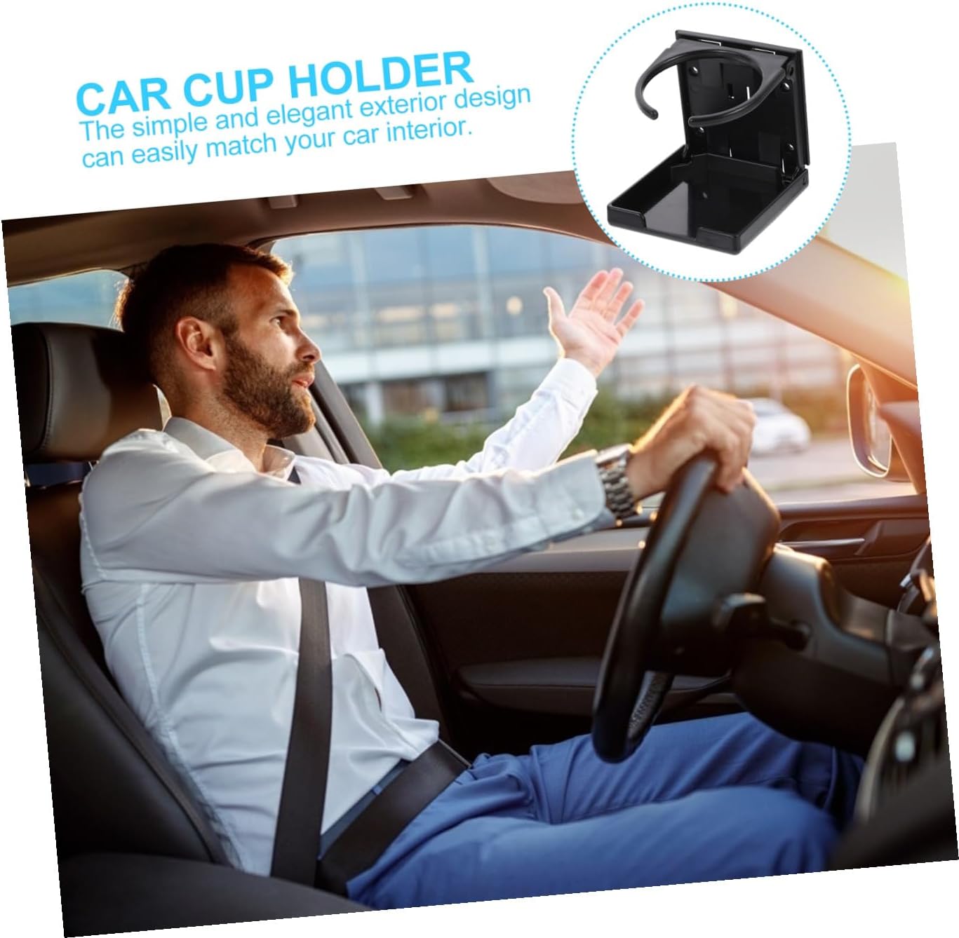 Folding Car Cup Holder Screws Portable Vehicle Drink Holder for Car Interior Black and Rvs