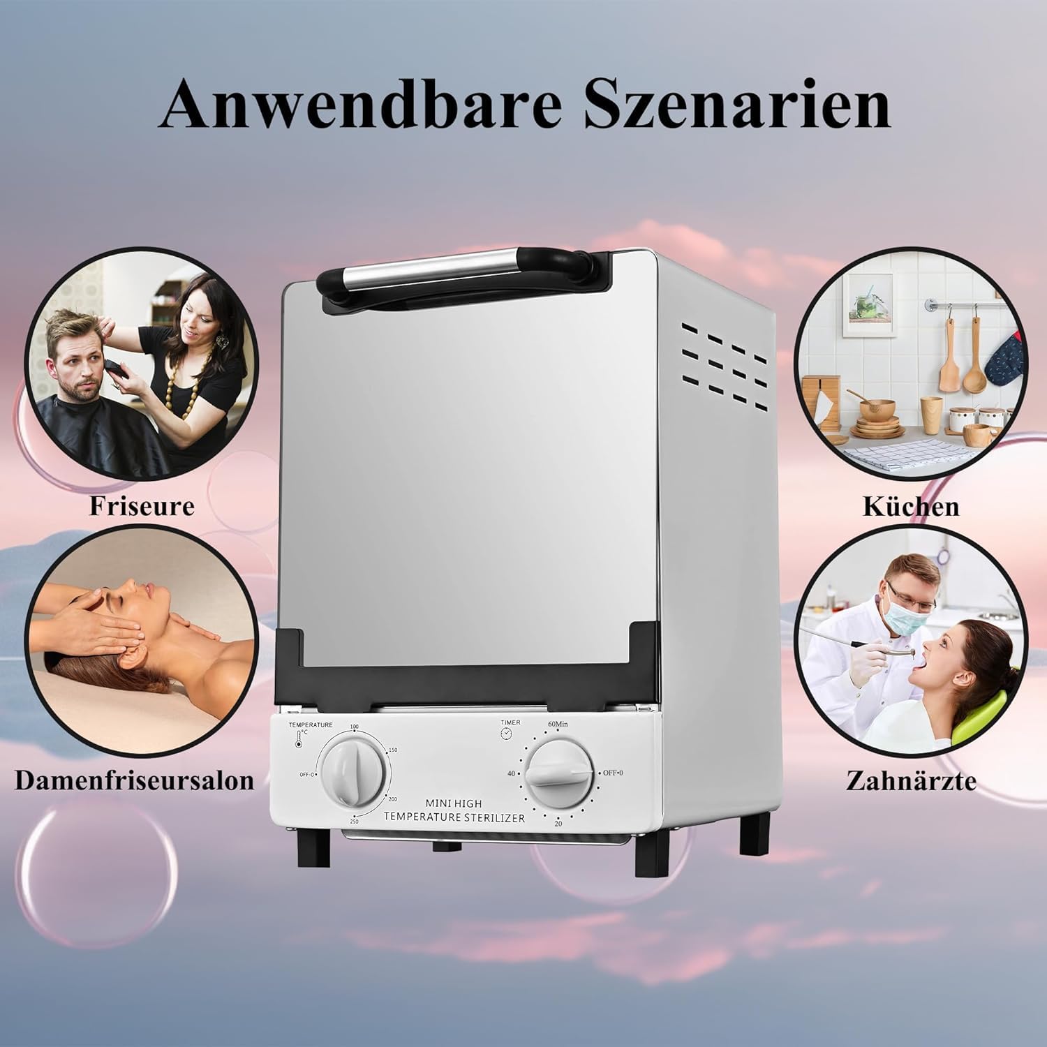Esterilizador de aire caliente C12, doble bandeja, esterilizador térmico, autoclave de infrarrojos a 250 grados, con control de temporizador, para clínicas dentales, salones de pedicura