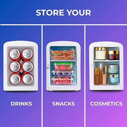 Miniatura 6 de Coca-Cola 4L  6-Can Mini Fridge with Multi-Color LED Light  Portable Thermoelectric 12V DC110V AC Quiet CoolerWarmer for Bedroom, Office, Car,