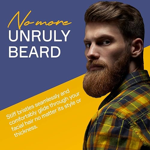 Miniatura 6 de Seven Potions Cepillo vegano para barba para hombres, 100% fibra vegetal de sisal y madera de pera, cerdas firmes para domar, suavizarexfoliar