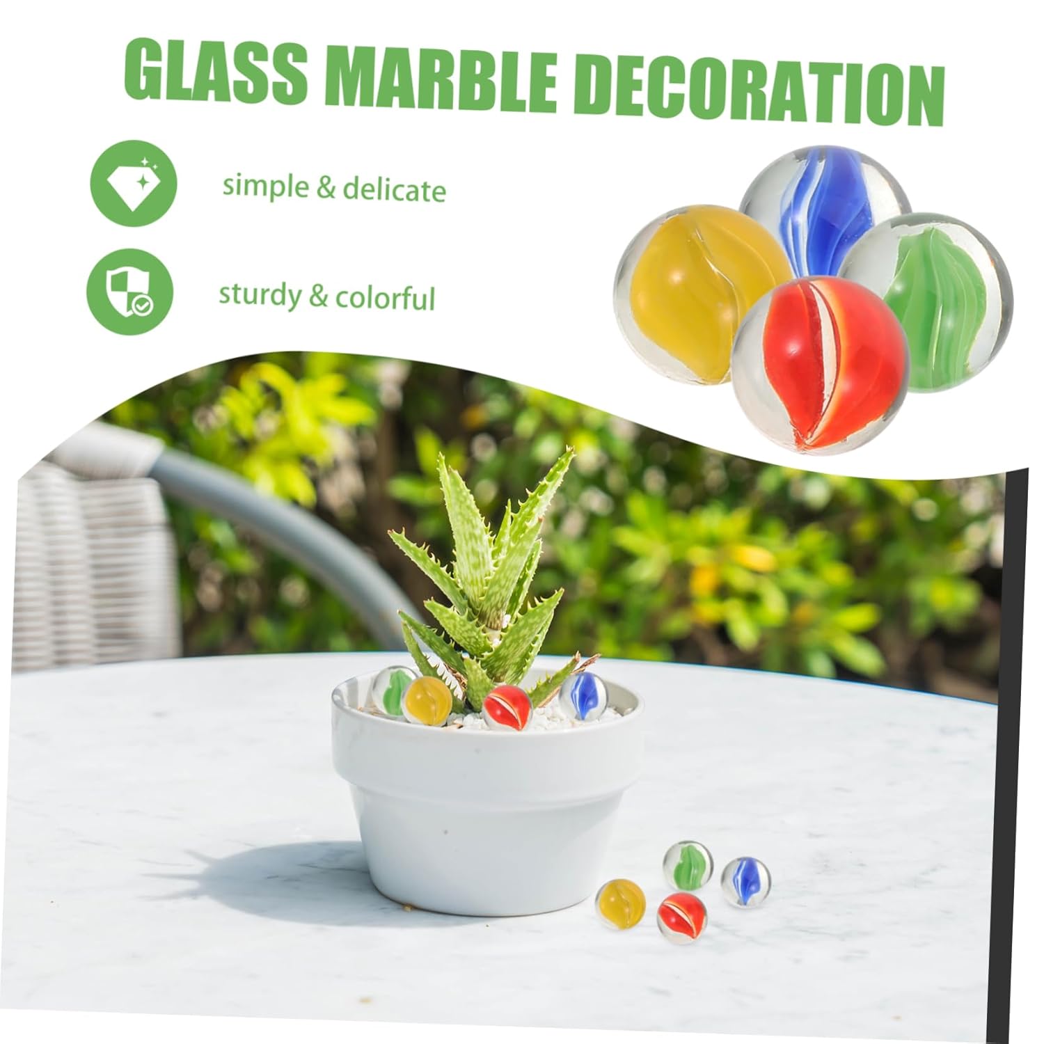 200pcs Garden Decorative Marbles Butterfly Feeder Marble Decorations Bee Watering Station