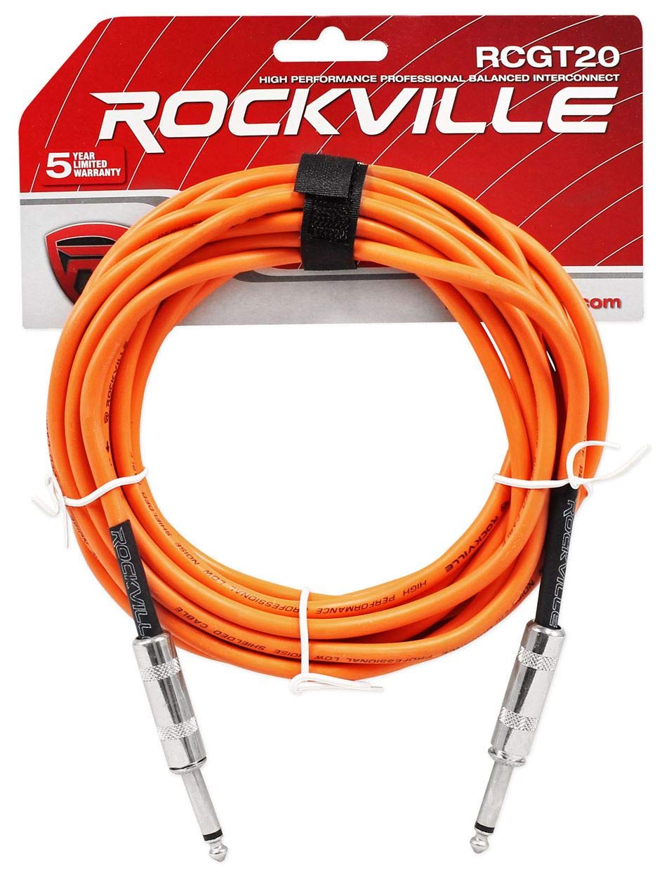 2 x 5ft 1.5m Guitar Leads Instrument Cables 1/4" Inch 6.35mm 5 Year  Warranty | Selby Rockville (2) RCGT1.5BL 1.5フィート 1/4インチ TS to 1/4インチ TS 計器ケーブル - ブル